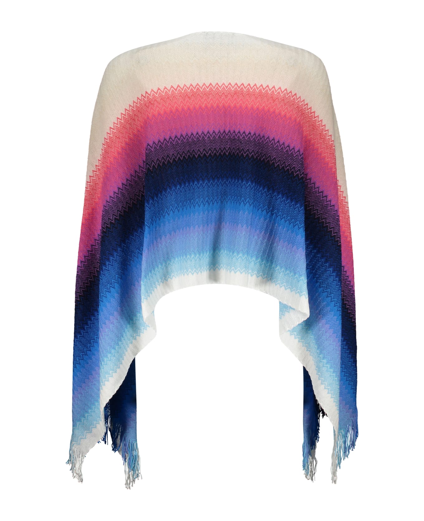 Missoni Fringed Knit Poncho - Multicolor
