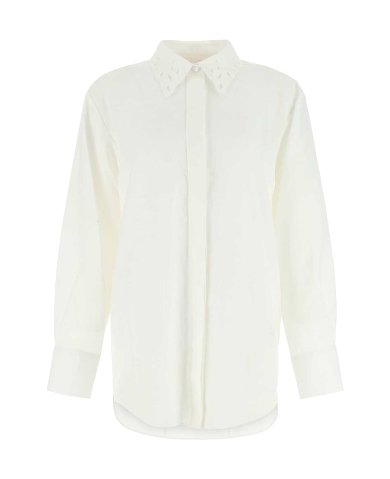 Chloé Ivory Linen Oversize Shirt - 107 シャツ