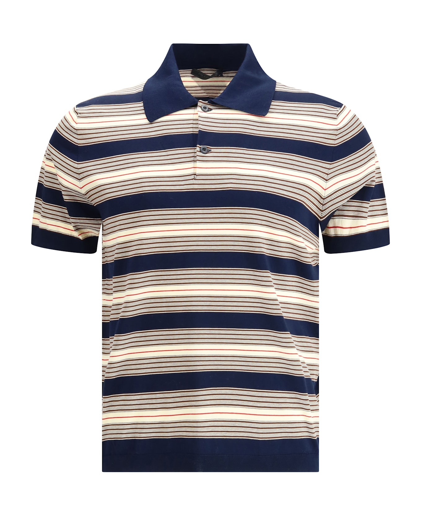 Prada Striped Cotton Polo