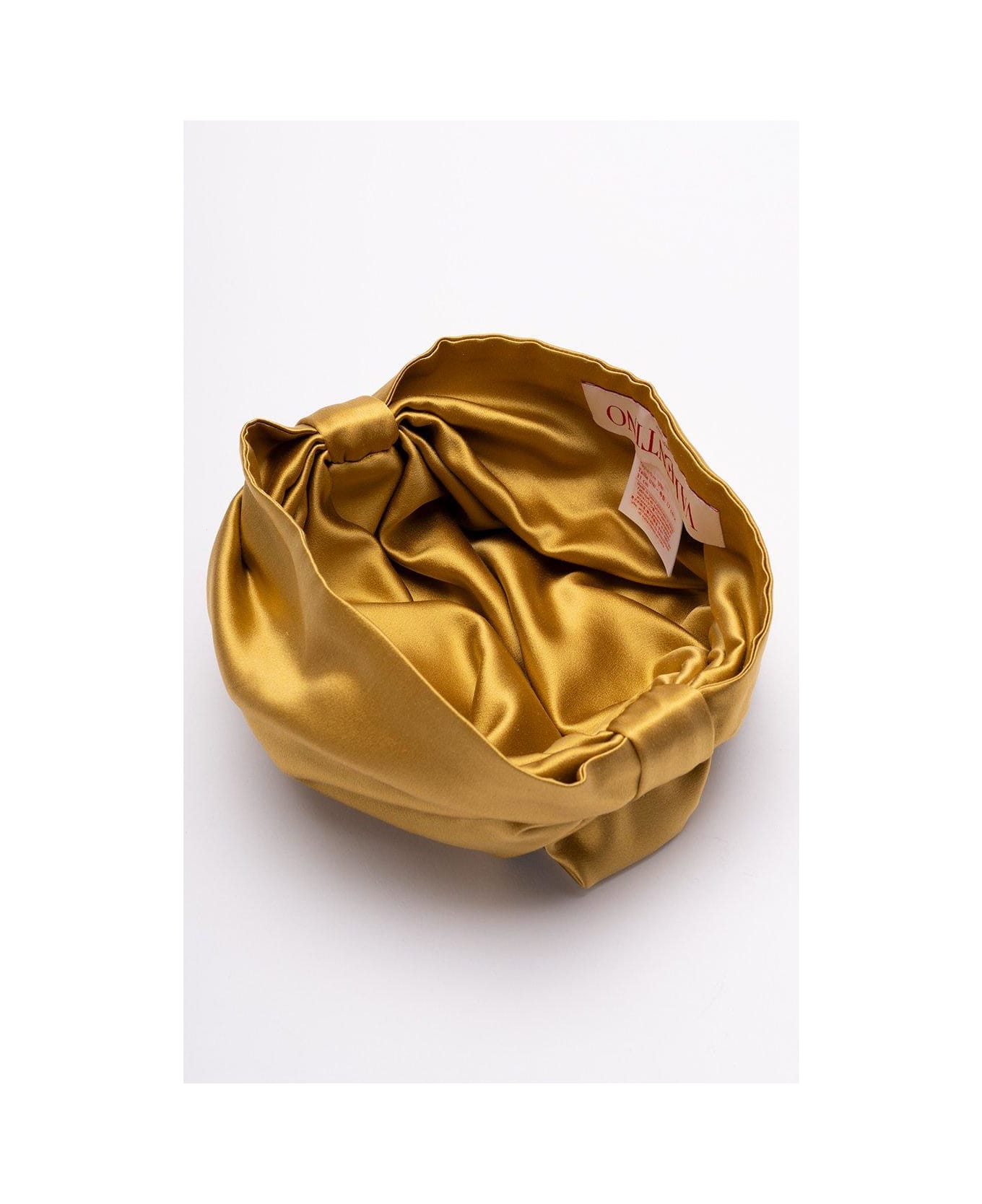 Valentino Garavani Gathered Turban Hat - GOLD