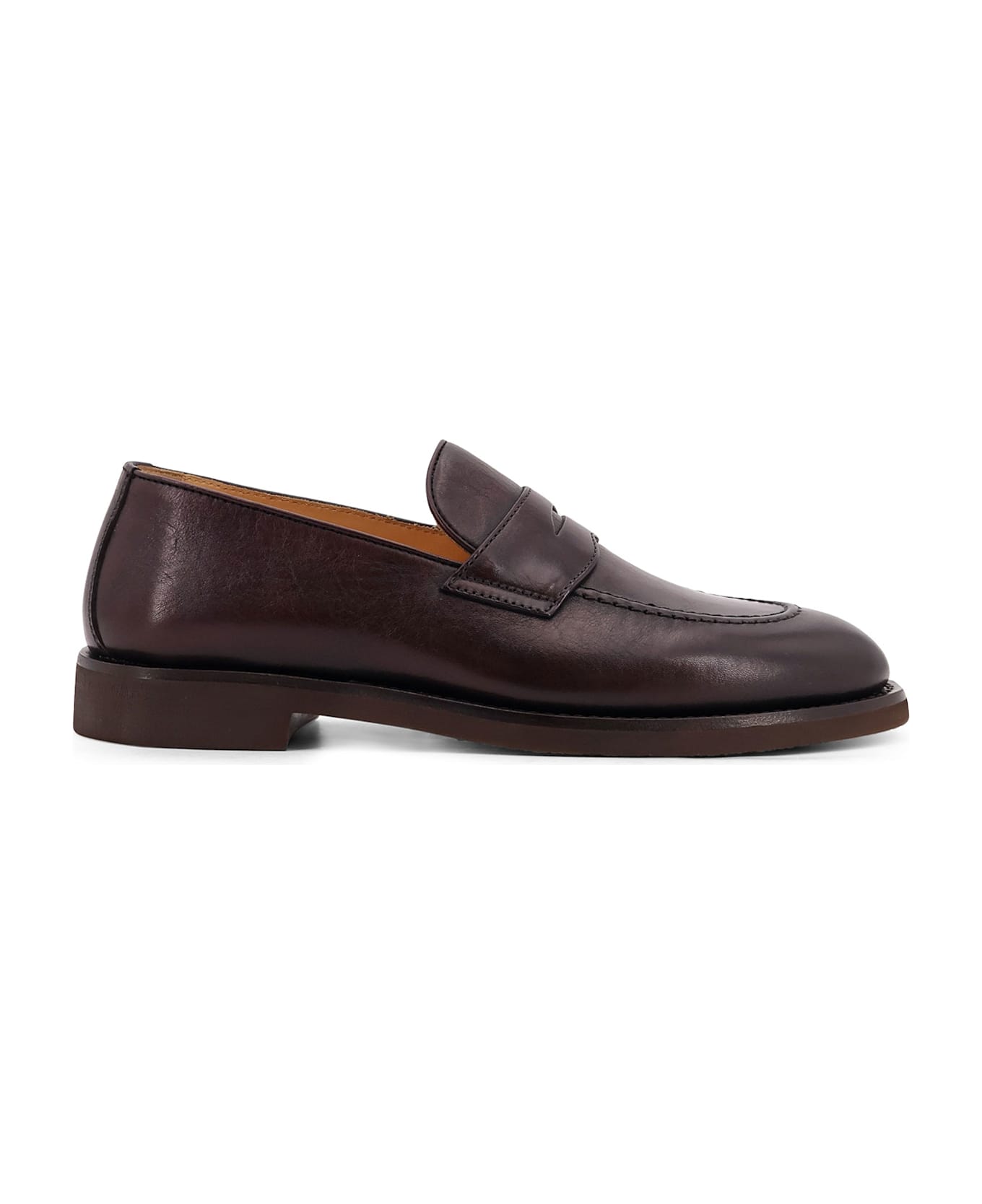 Brunello Cucinelli Leather Loafers - DARK CHILI