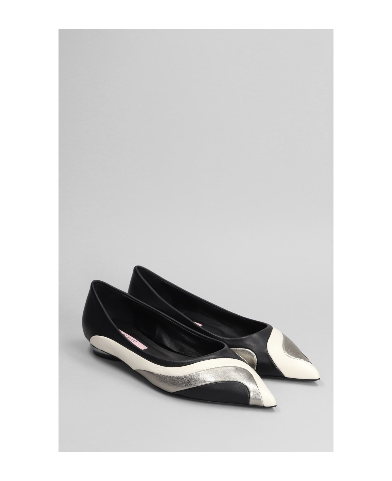 Marc Ellis Ballet Flats In White Suede And Leather - white