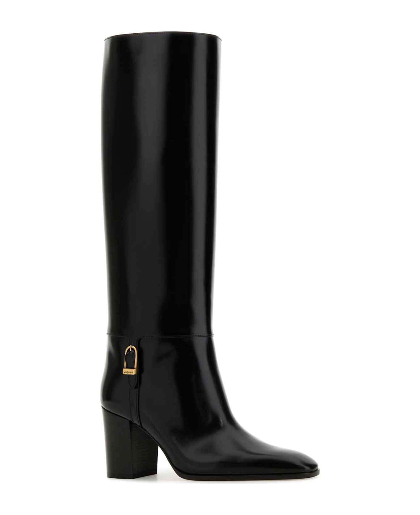 Saint Laurent Black Leather Julia 70 Boots - NERO