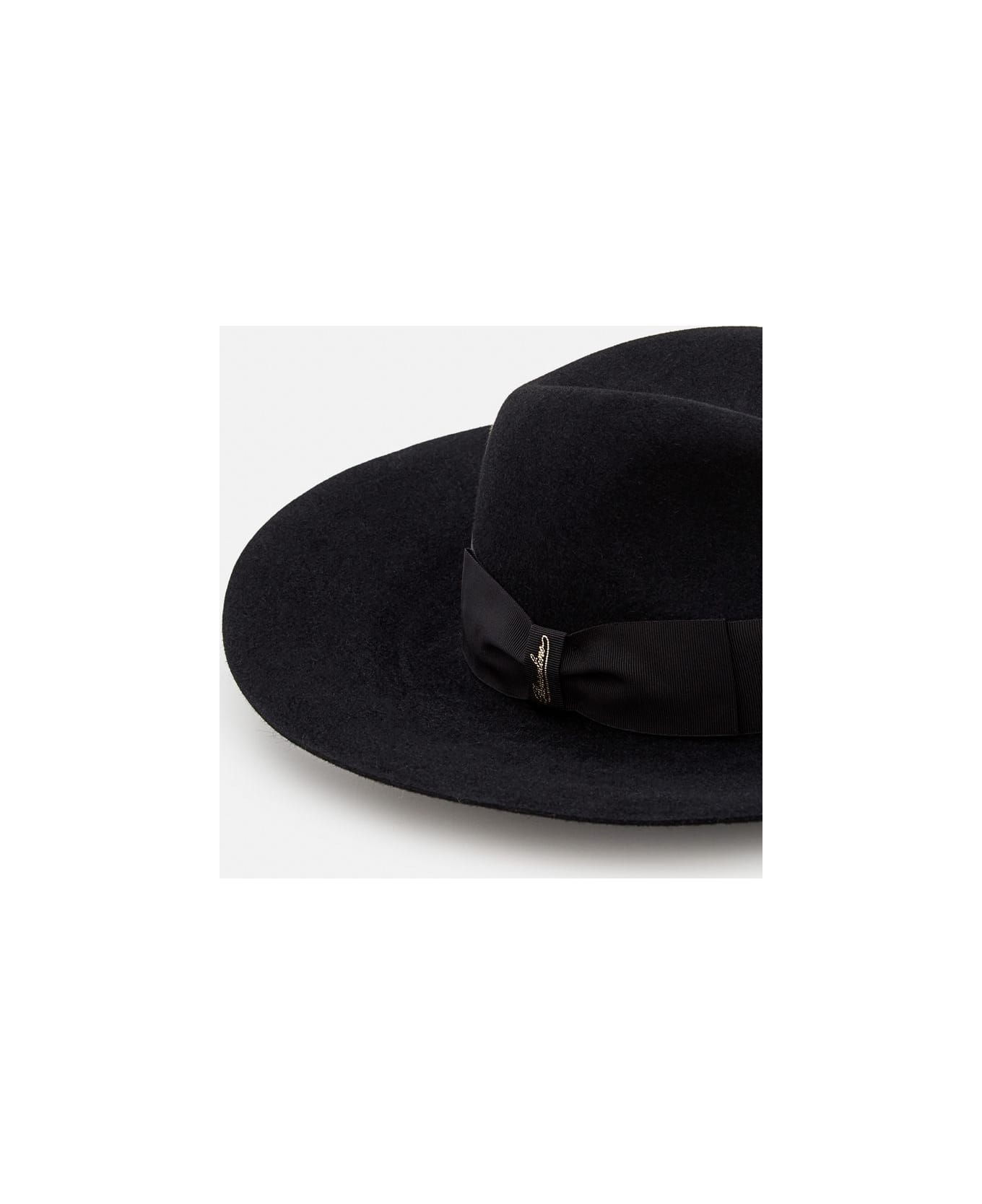 Borsalino Sophie Brushed Felt Large Brim Hat - Black