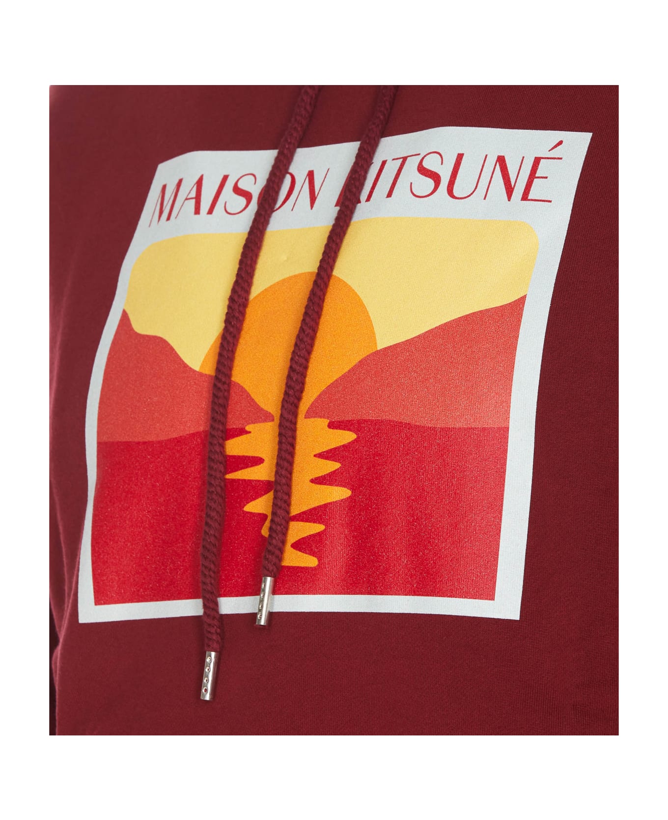 Maison Kitsuné Sunset Postcard Comfort Hoodie - Red