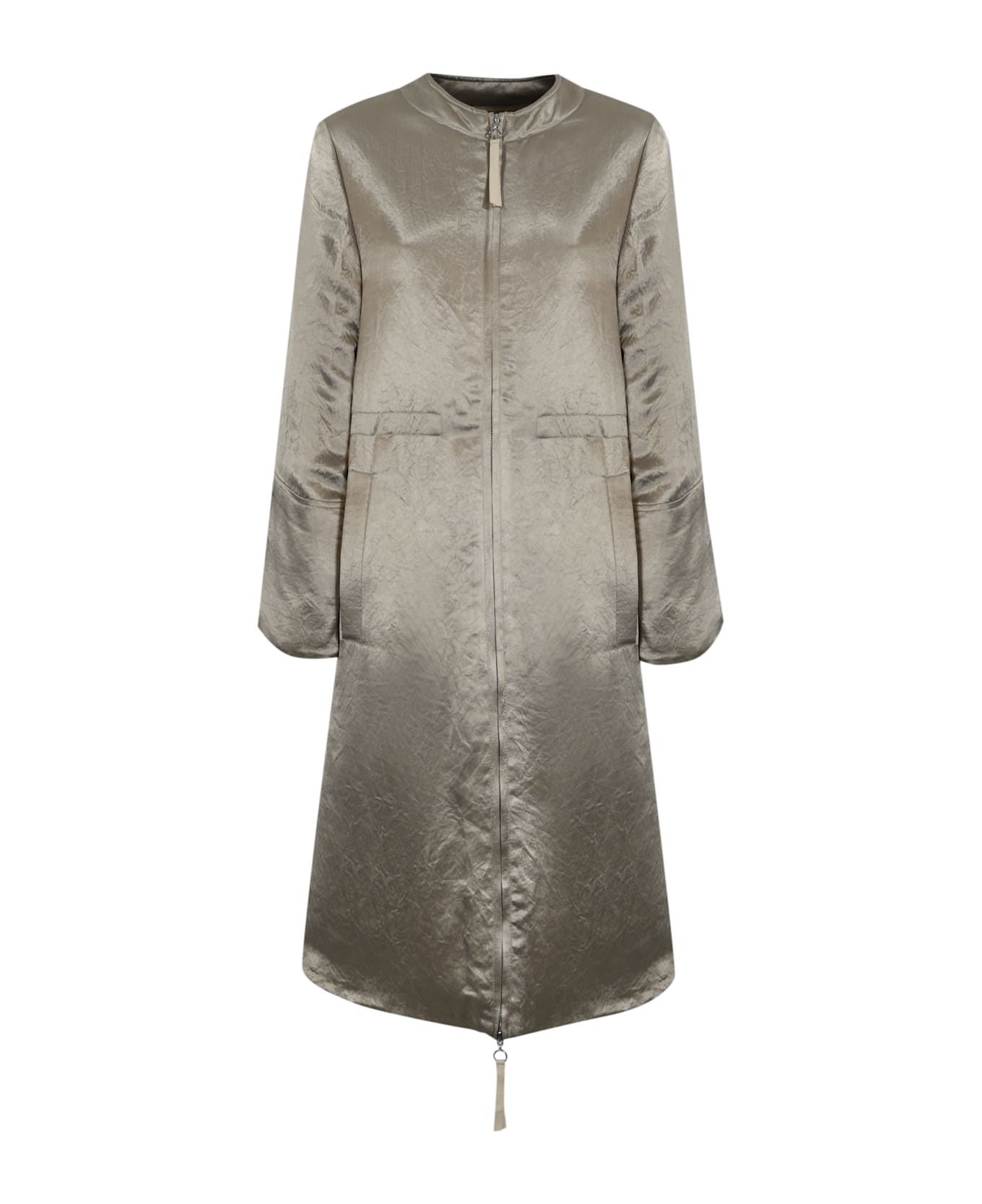 Max Mara Piroga Bomber Jacket In Acetate Satin - Sabbia