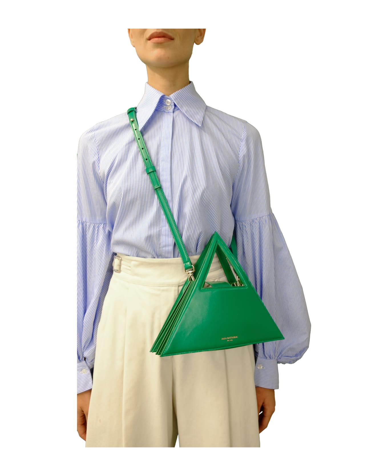 Sara Battaglia Triangle Bag - Green
