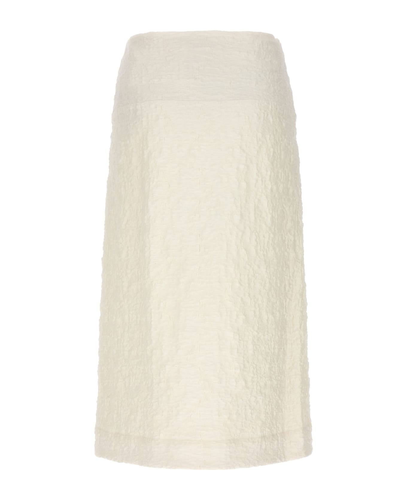 Jil Sander Embossed Cotton Skirt - White スカート