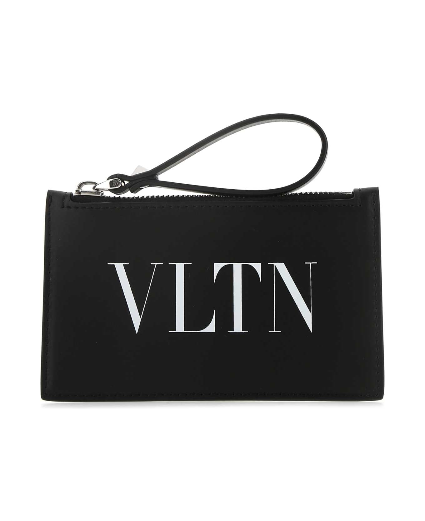 Valentino Garavani Black Leather Card Holder - 0NI