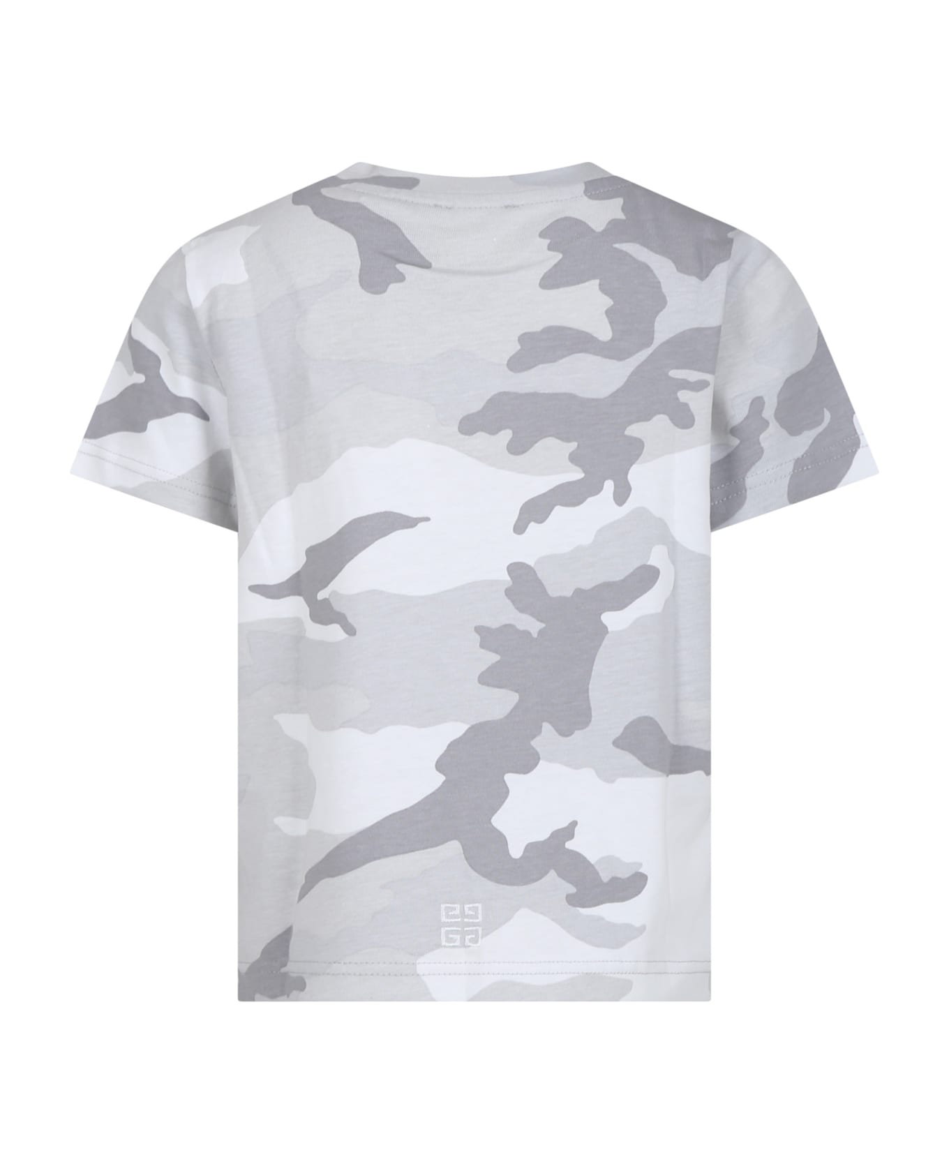 Givenchy Gray T-shirt For Boy With Camouflage Print - Grigio