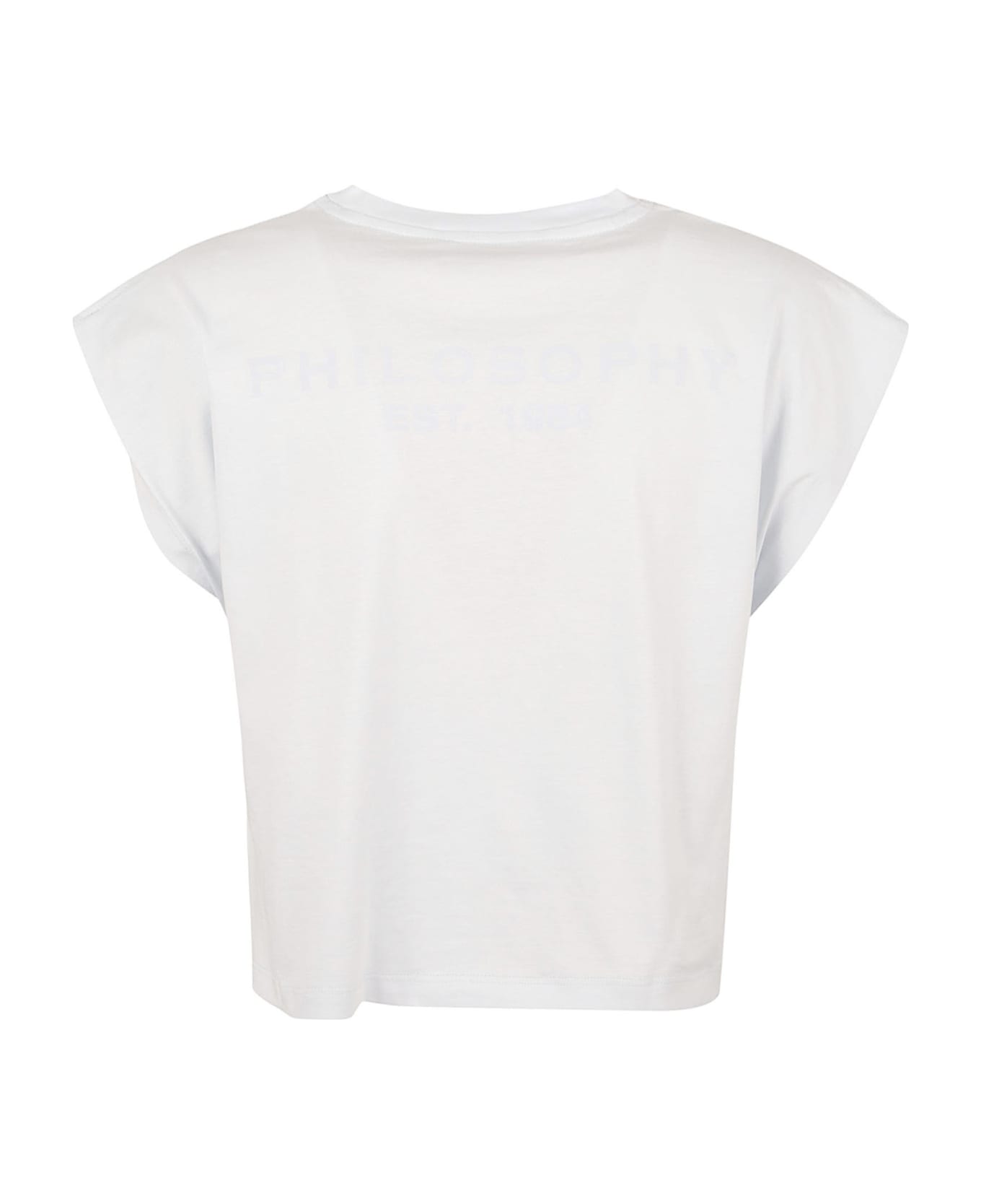 Philosophy di Lorenzo Serafini Rhinestone Embellished Sleeveless T-shirt - Fantasy Azzure Tシャツ