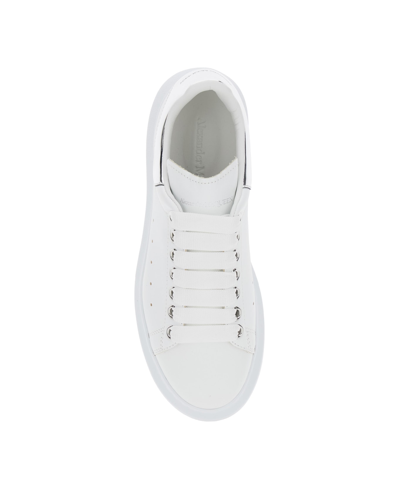 Alexander McQueen White Sneakers With Logo Patch On The Tongue And Embossed Logo On The Heel In Leather Woman - White
