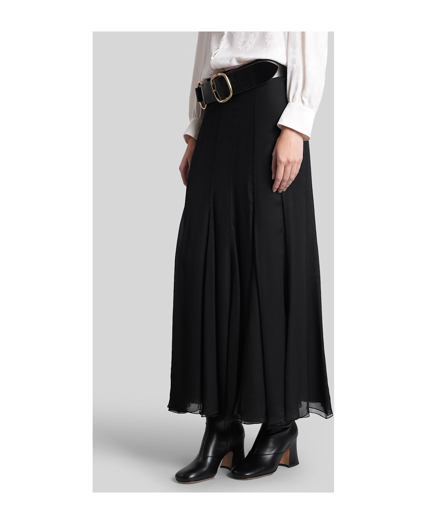 Chloé Skirt In Black Silk - black