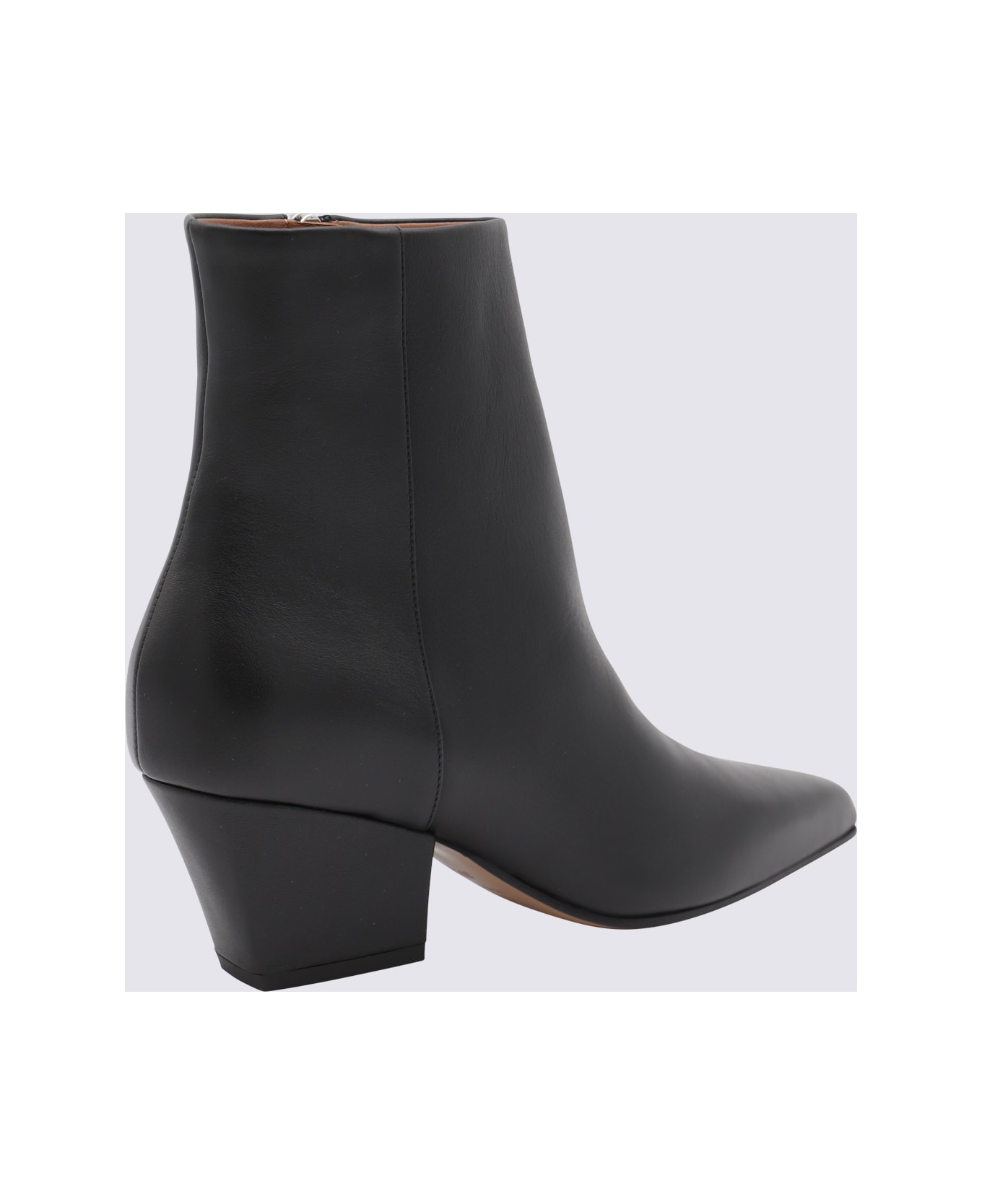 Paris Texas Black Leather Jane Boots - Black