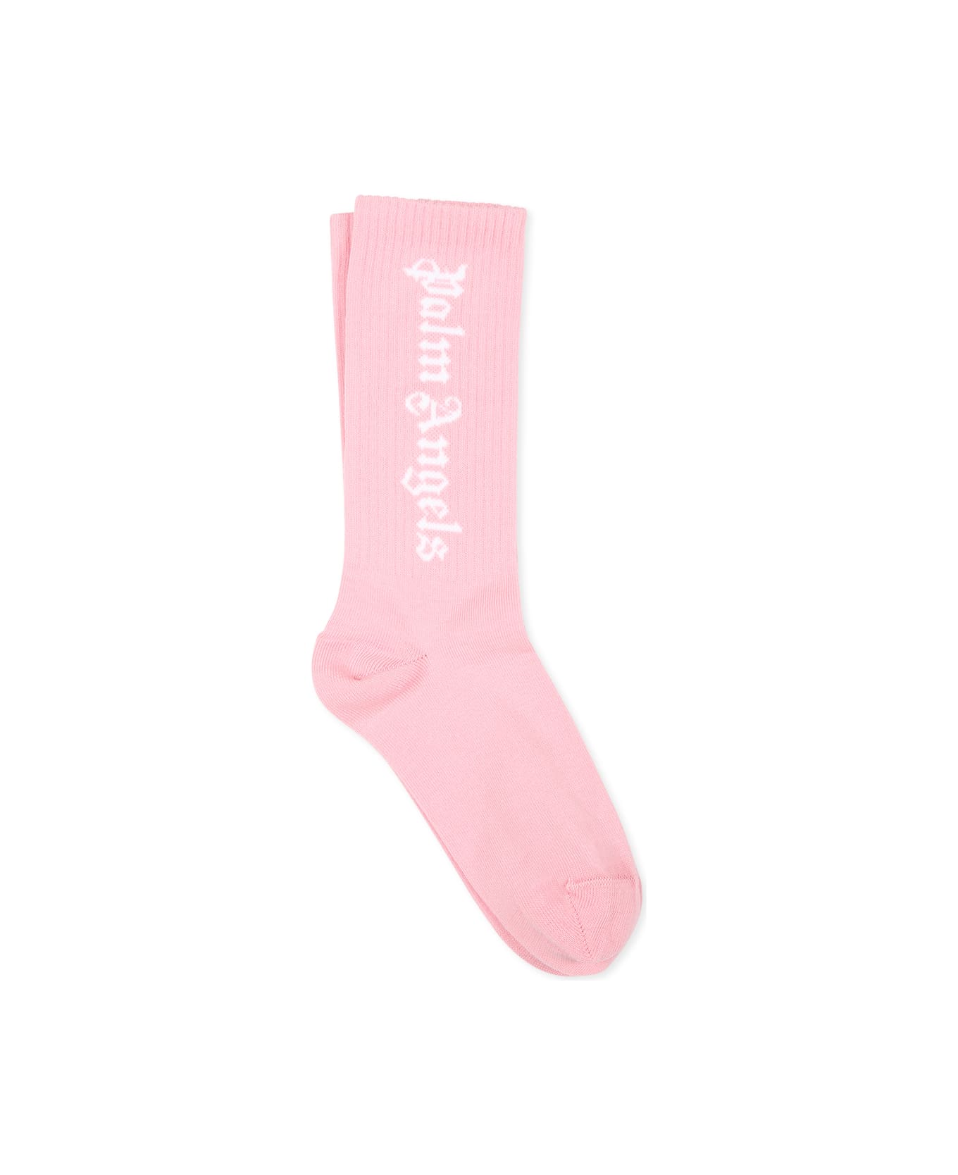 Palm Angels Pink Socks For Girl With Logo - Pink