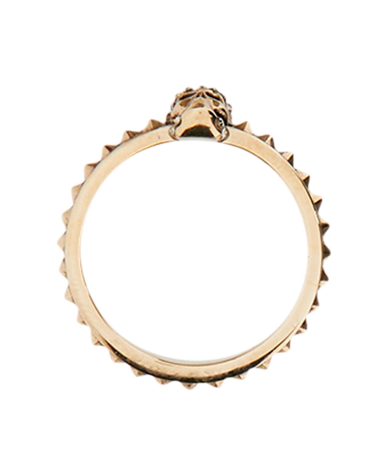 Alexander McQueen Ring With Pavè And Skull - Gold リング