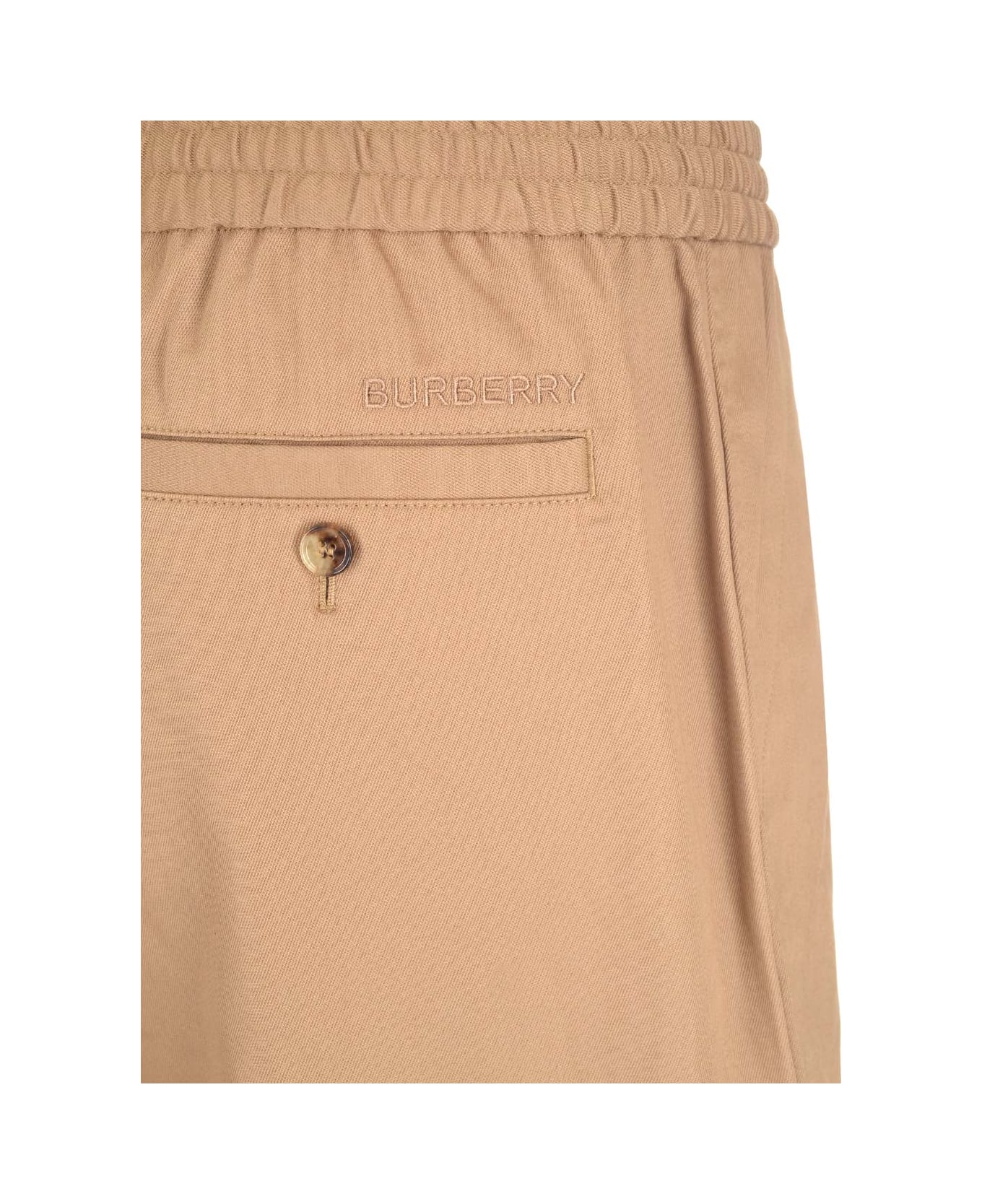 Burberry Camel Cotton Cargo Trousers - Brown