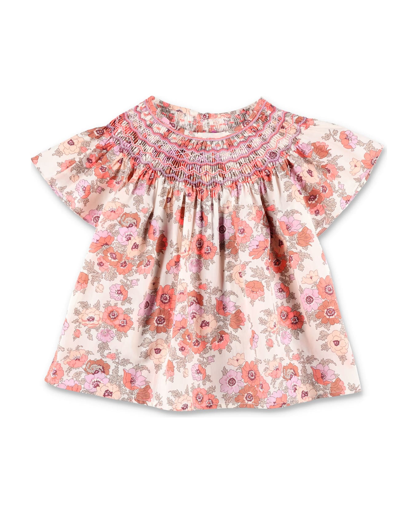 Bonpoint Kid - Adelice Smocked And Embroidered Blouse - FLORAL PRINT
