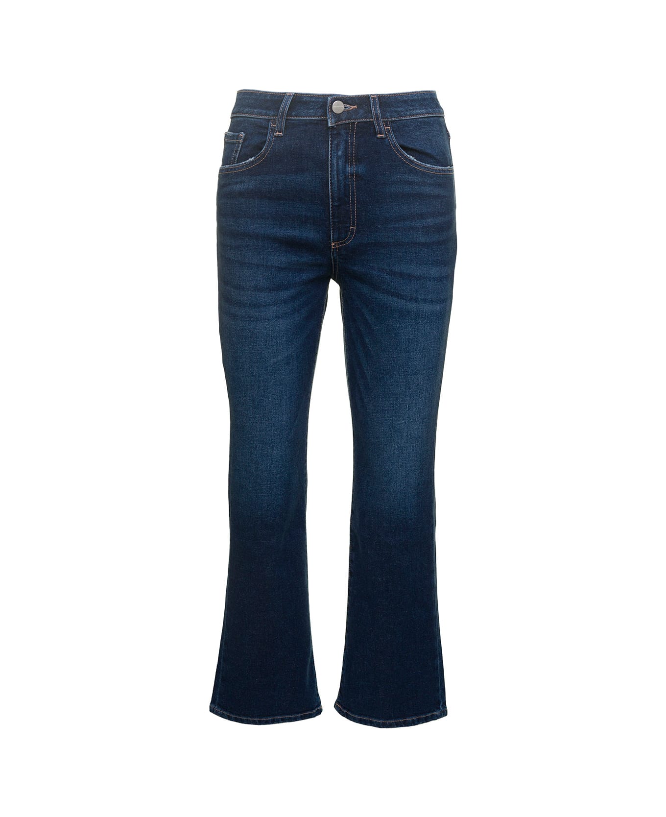 Icon Denim 'pam' Blue Five-pockets Flared Jeans In Cotton Blend Denim Woman - Blu