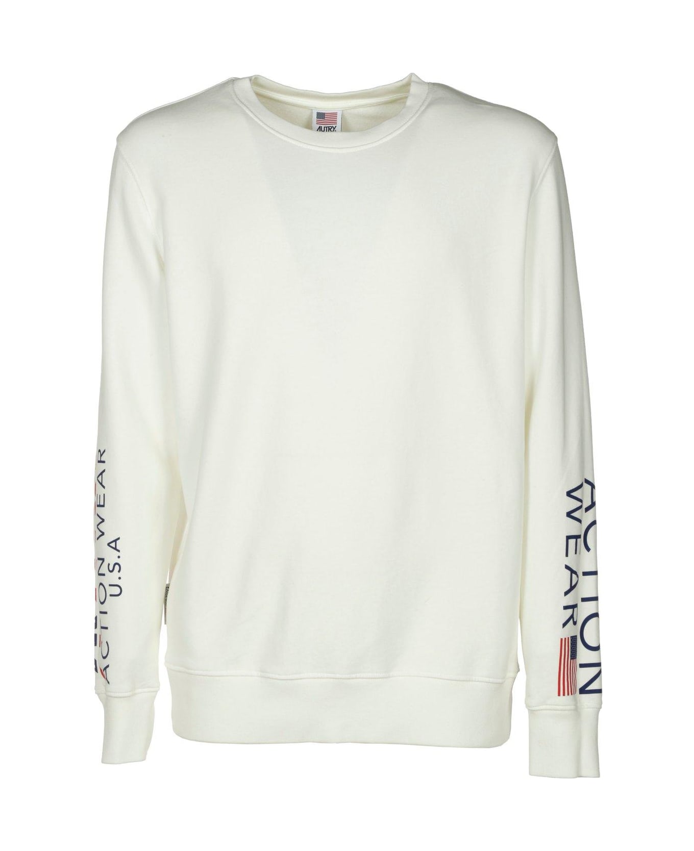 Autry Sleeved Logo Print Sweater - ICONIC WOM WHITE