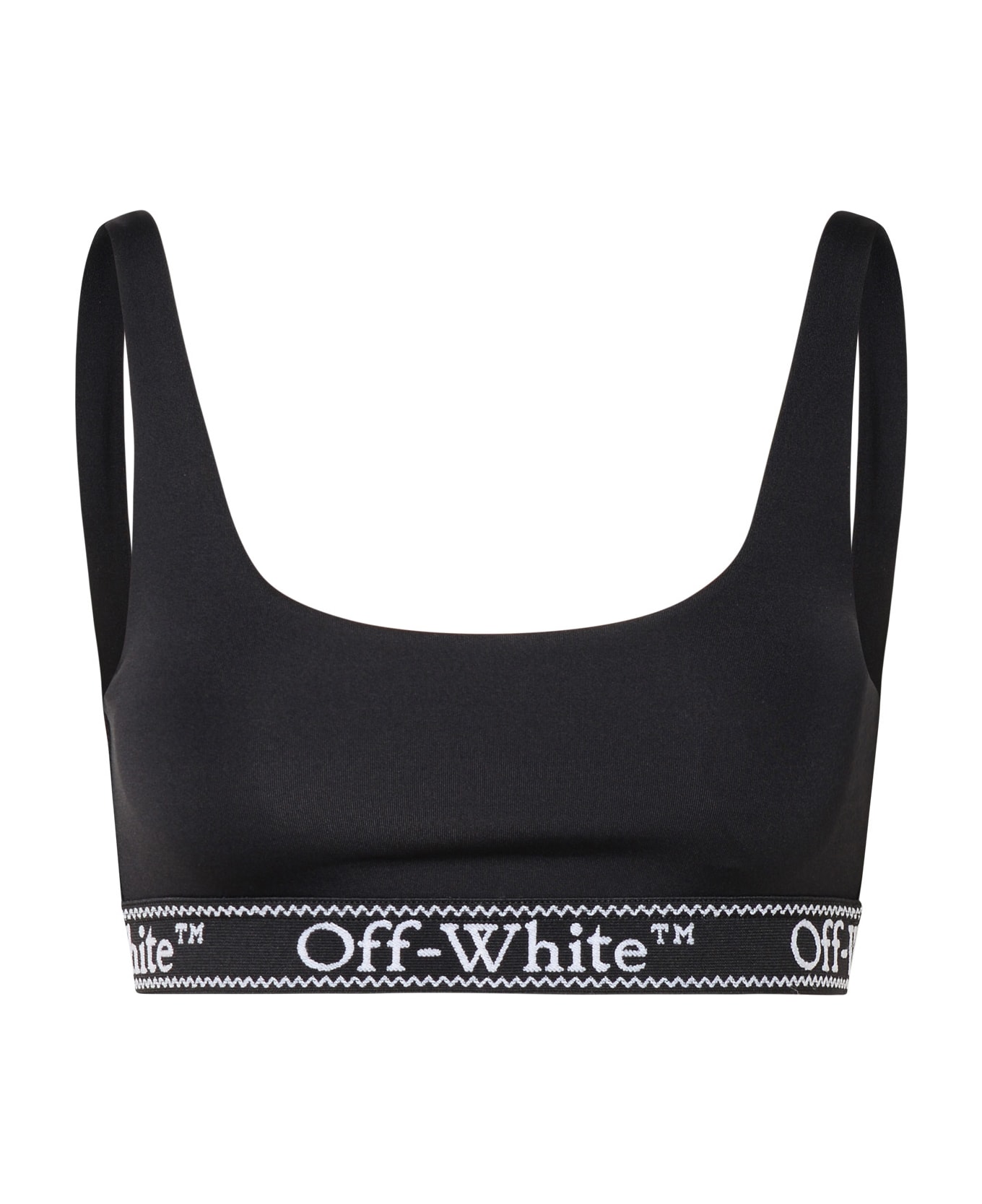Off-White Sporty Top In Black Nylon Blend - Black White