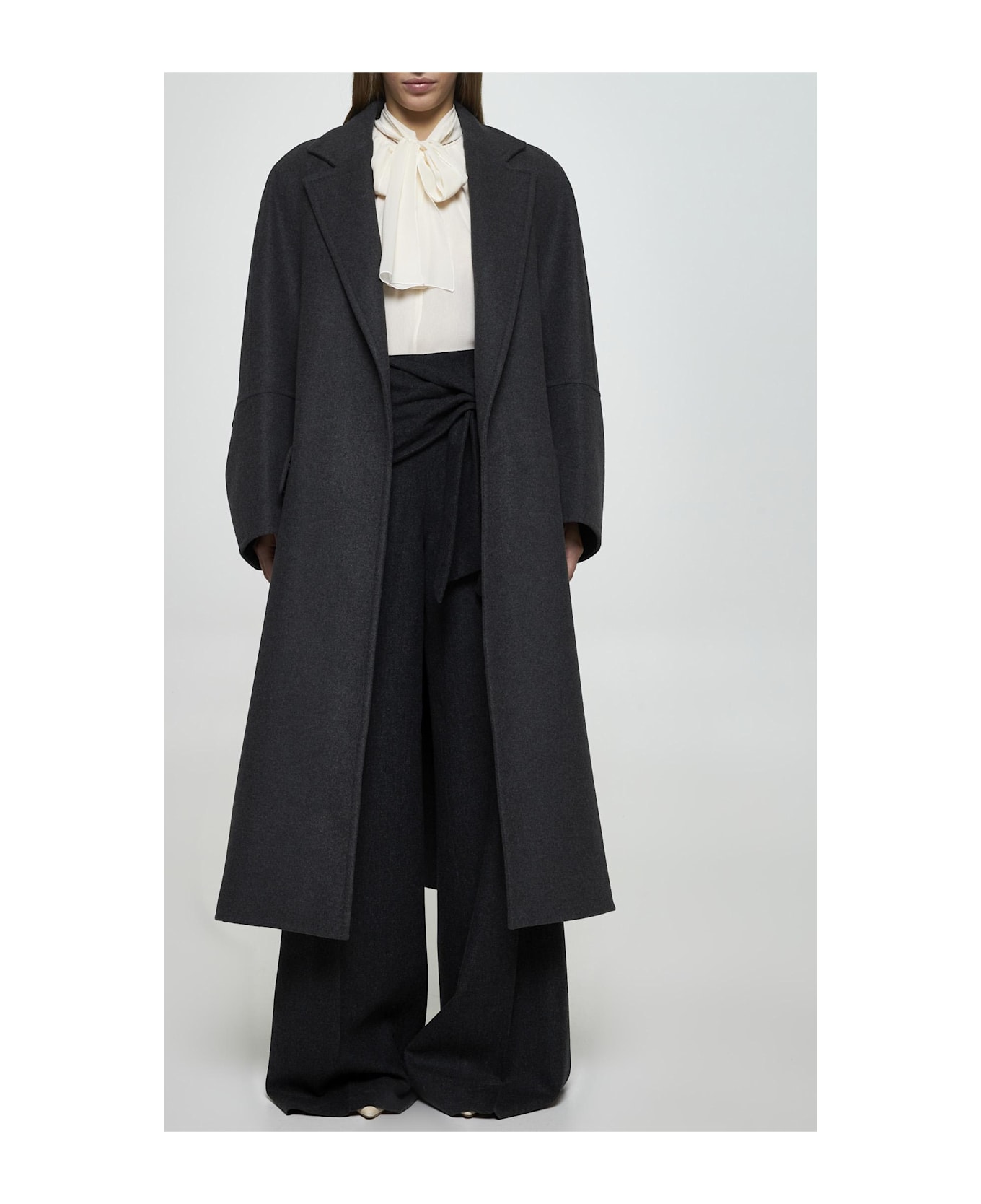 Max Mara Asburgo Wool And Cashmere Coat - dark grey コート