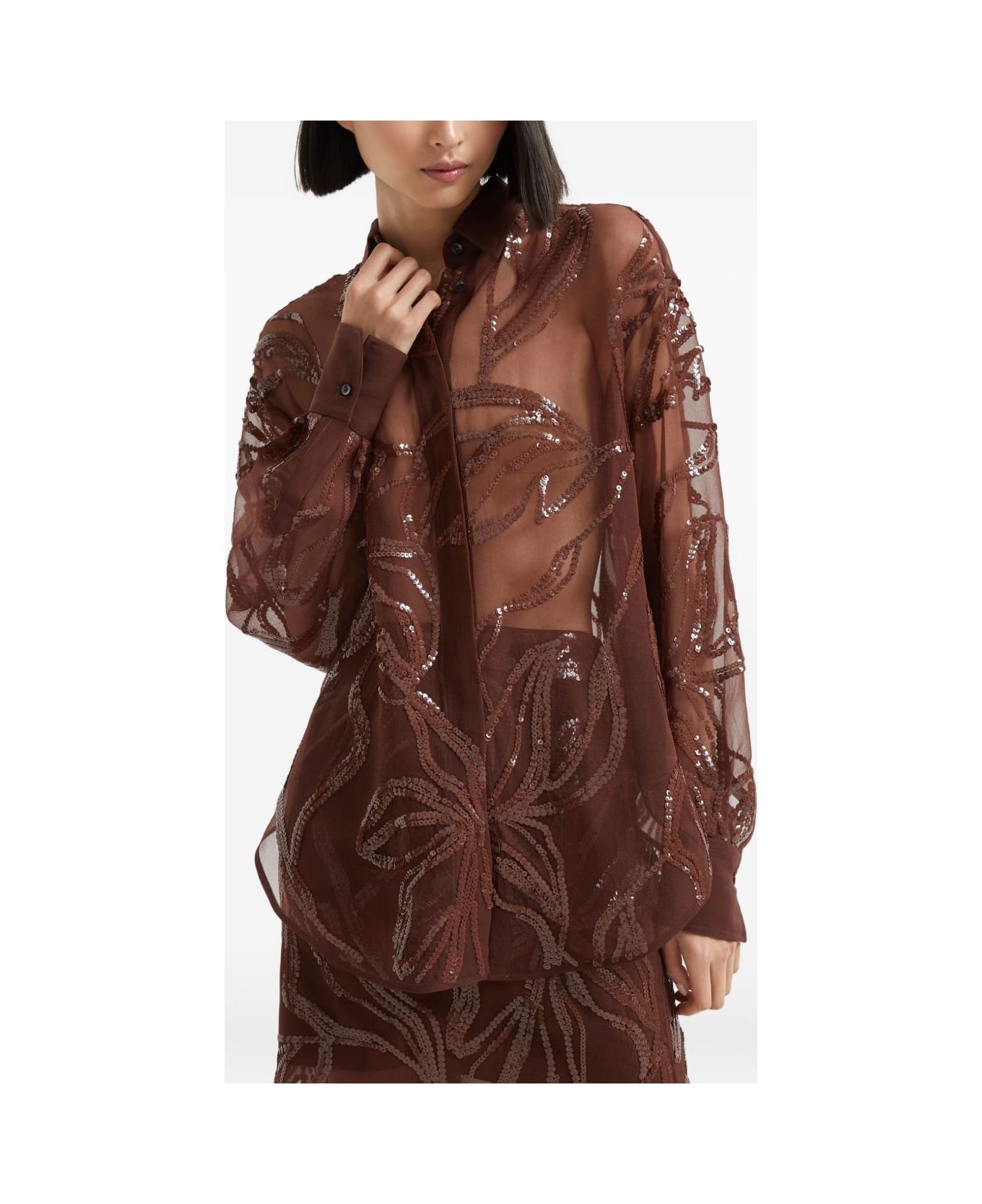 Brunello Cucinelli Silk Shirt - Bordeaux