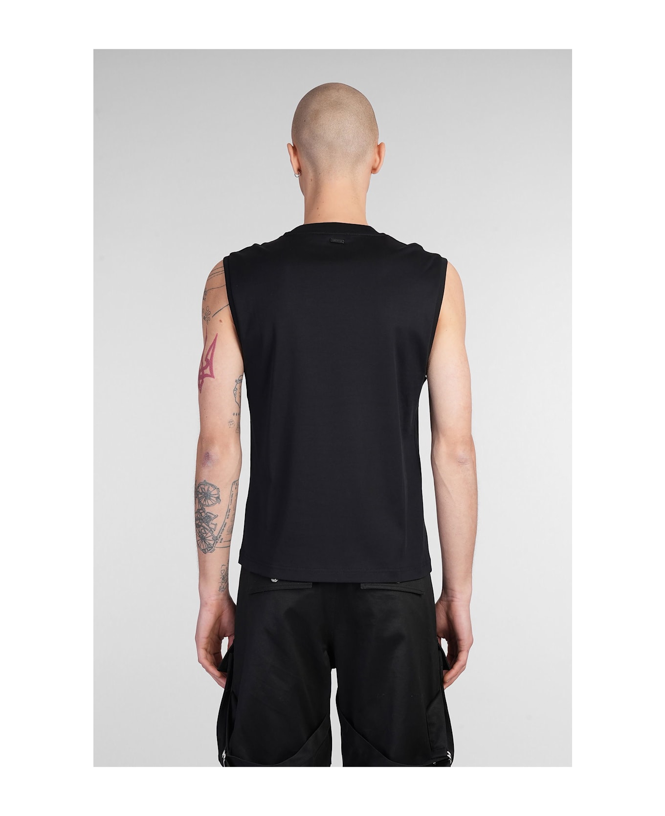 Mugler Tank Top In Black Cotton - black