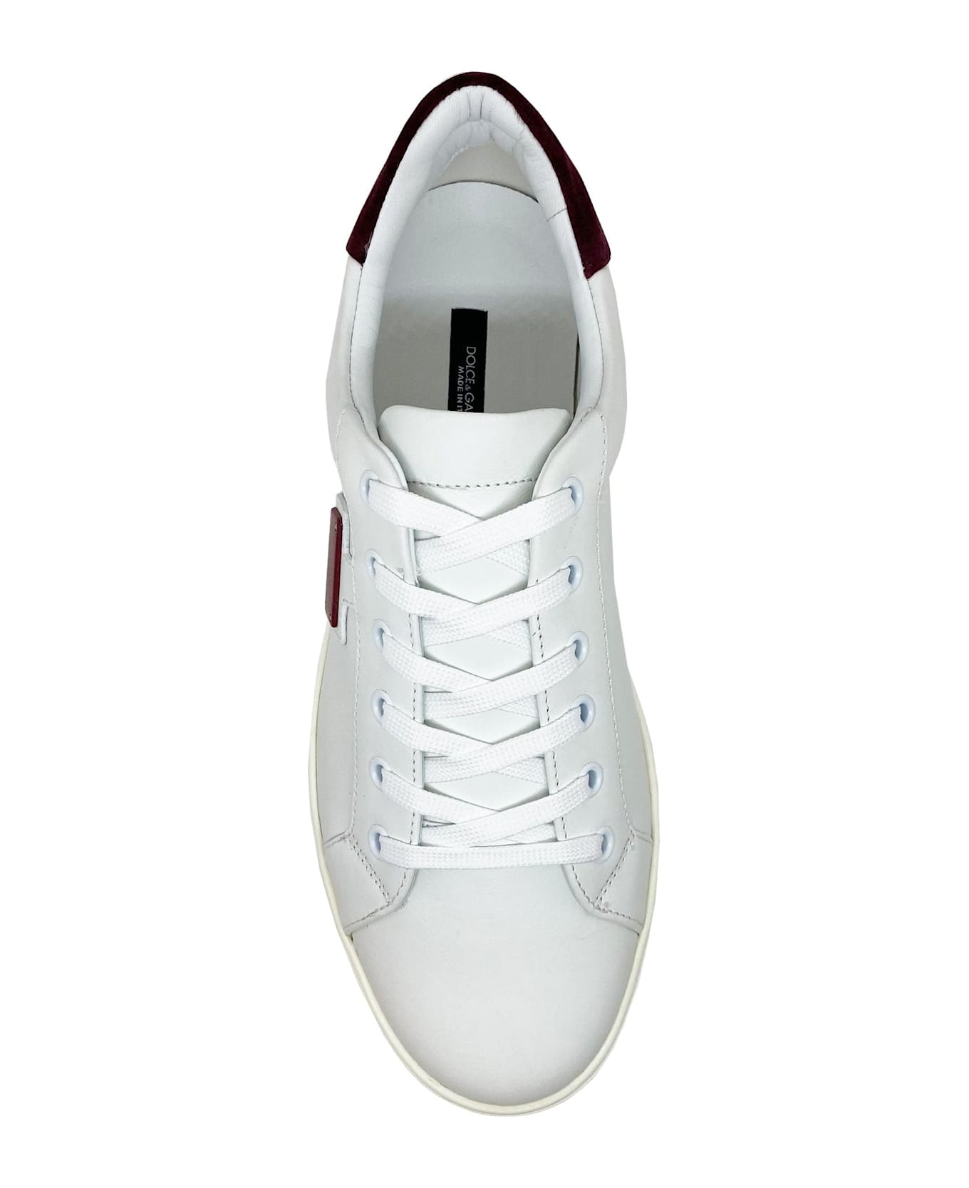 Dolce 
Gabbana Logo Leather Sneakers - White