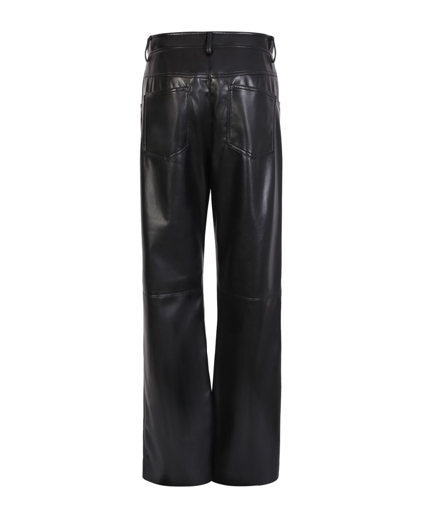 MSGM Straight Leg Trousers In Eco-nappa By . Must Have Garment That Can Never Be Missing In The Wardrobe; Minimal And Casual MSGM - BLACK