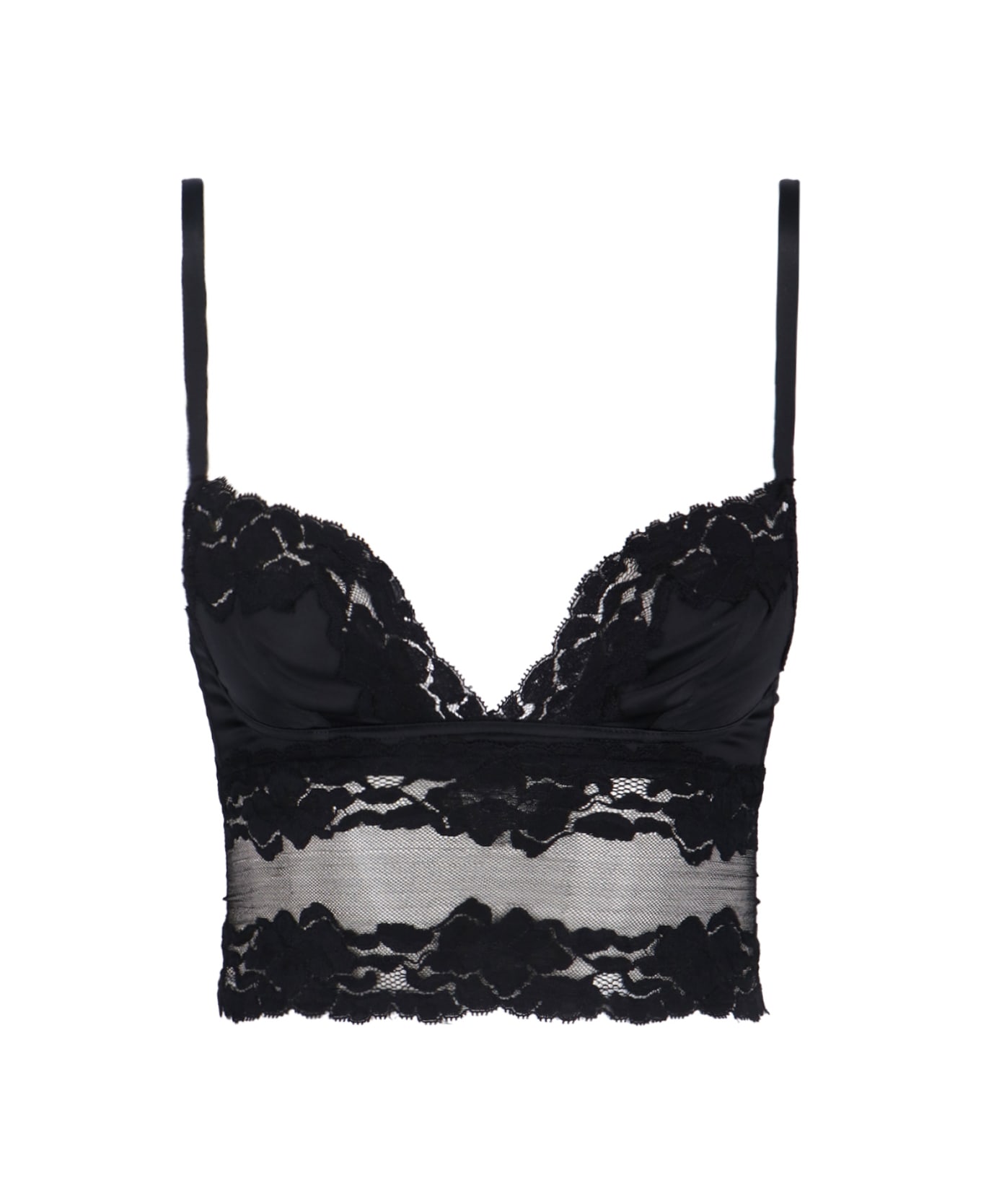 Dolce 
Gabbana Lace And Satin Top - Black  