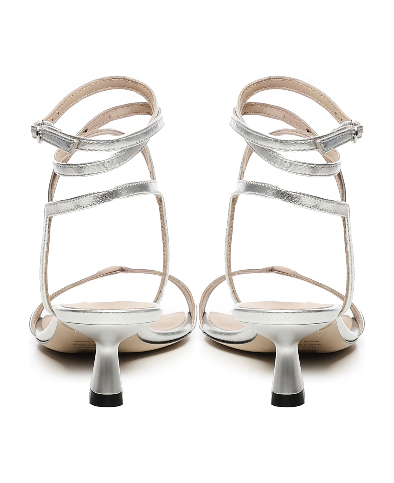 Stuart Weitzman Nudist Wrap Sandals - Silver