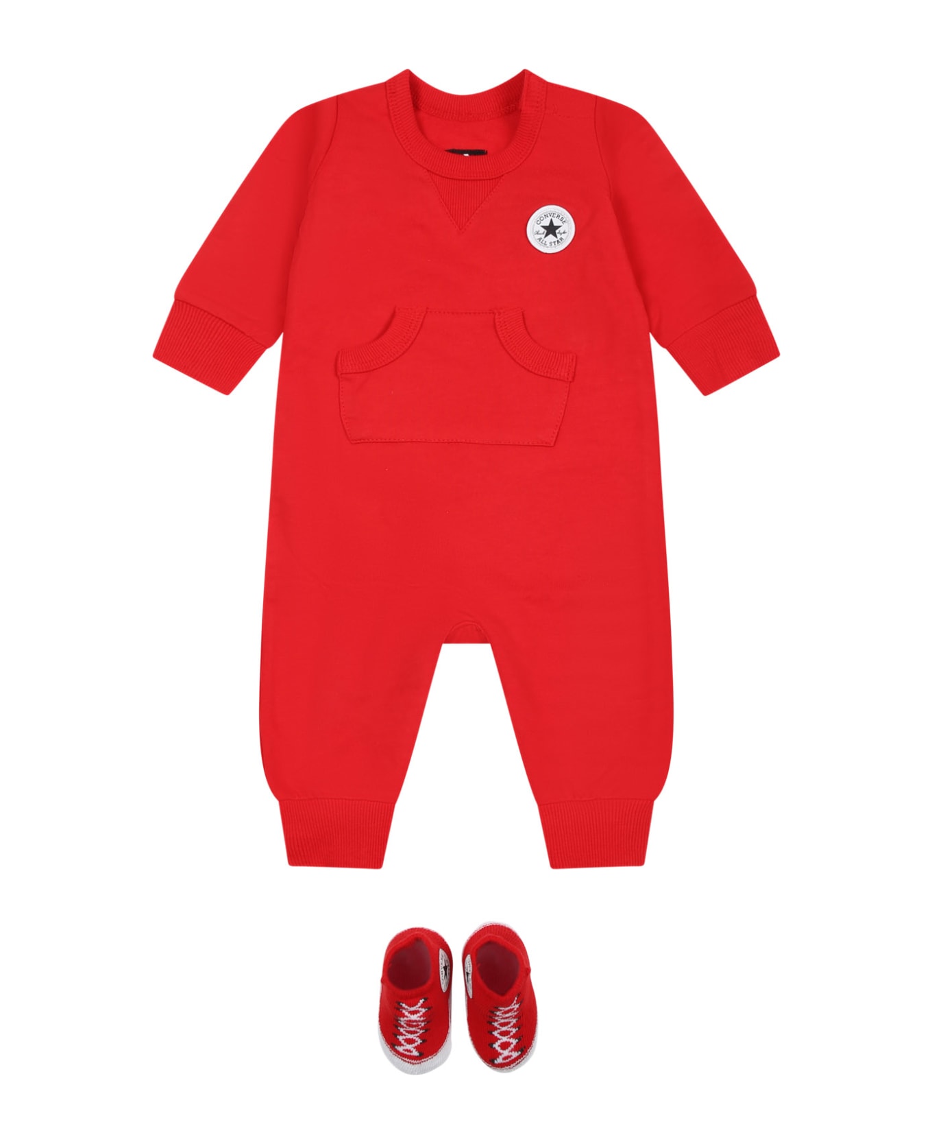 Converse Red Set For Baby Boy With Logo - Red