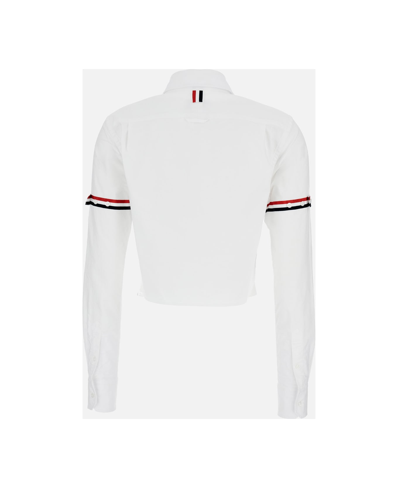 Thom Browne Classic Cropped Round Collar Shirt - White