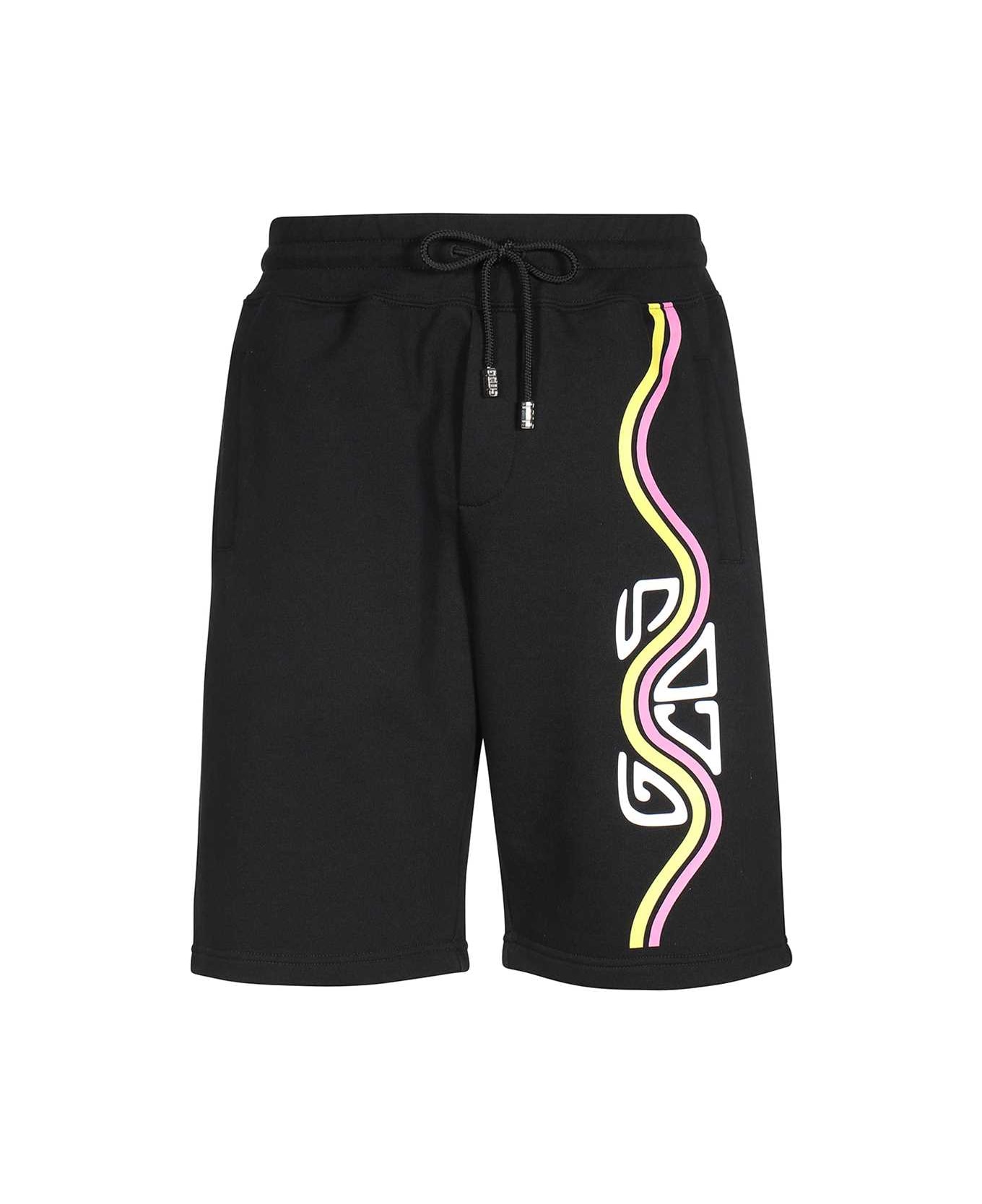 GCDS Cotton Bermuda Shorts - black