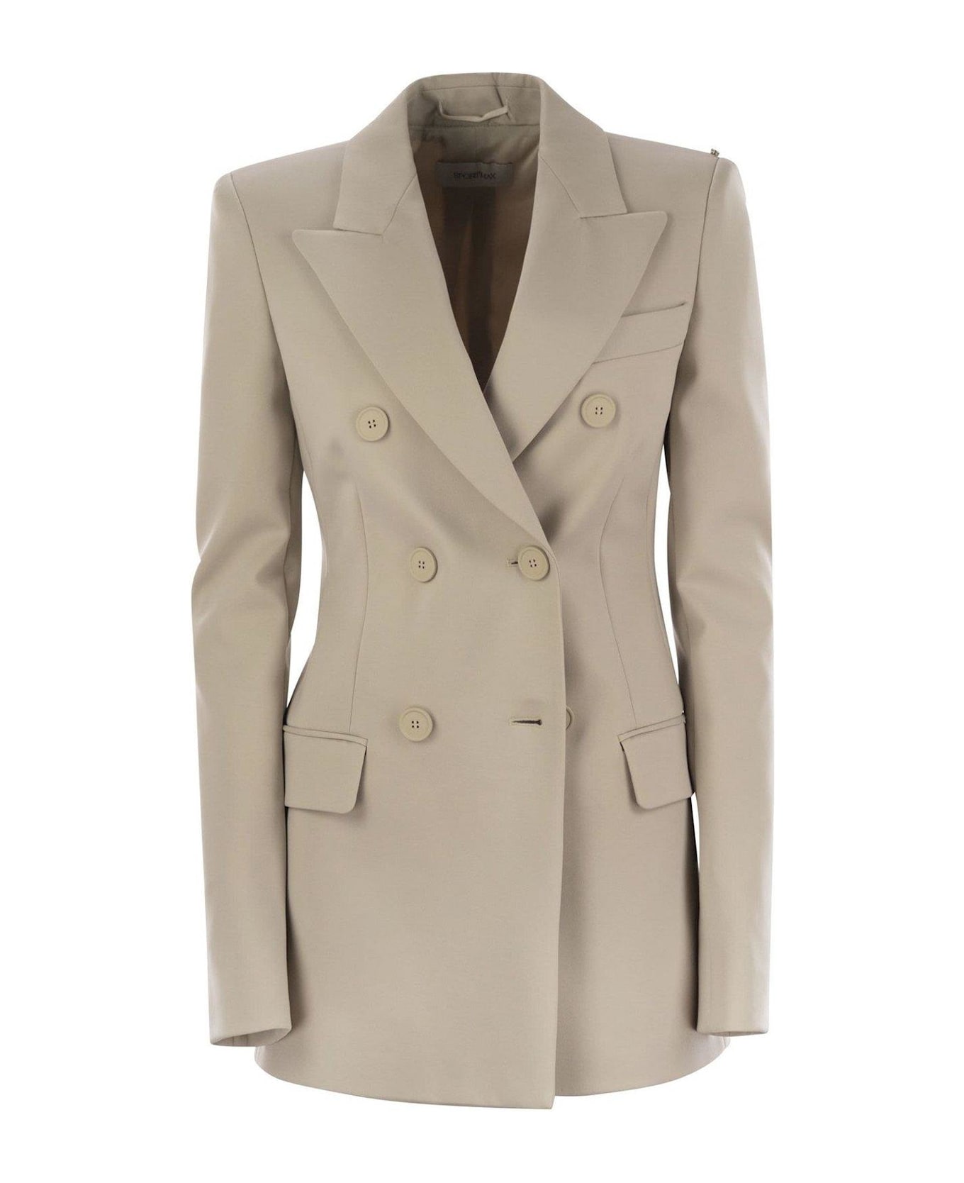 SportMax Frizzo Double-breasted Blazer - BEIGE
