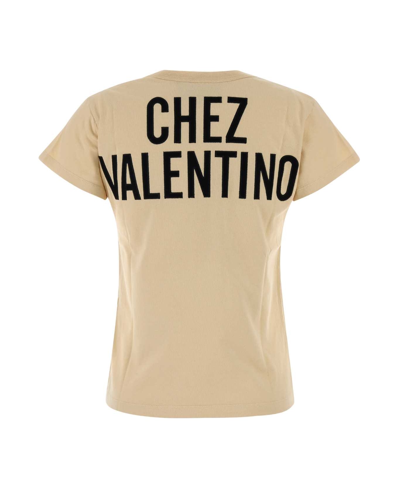 Valentino Garavani Cream Cotton T-shirt - BETULLANERO