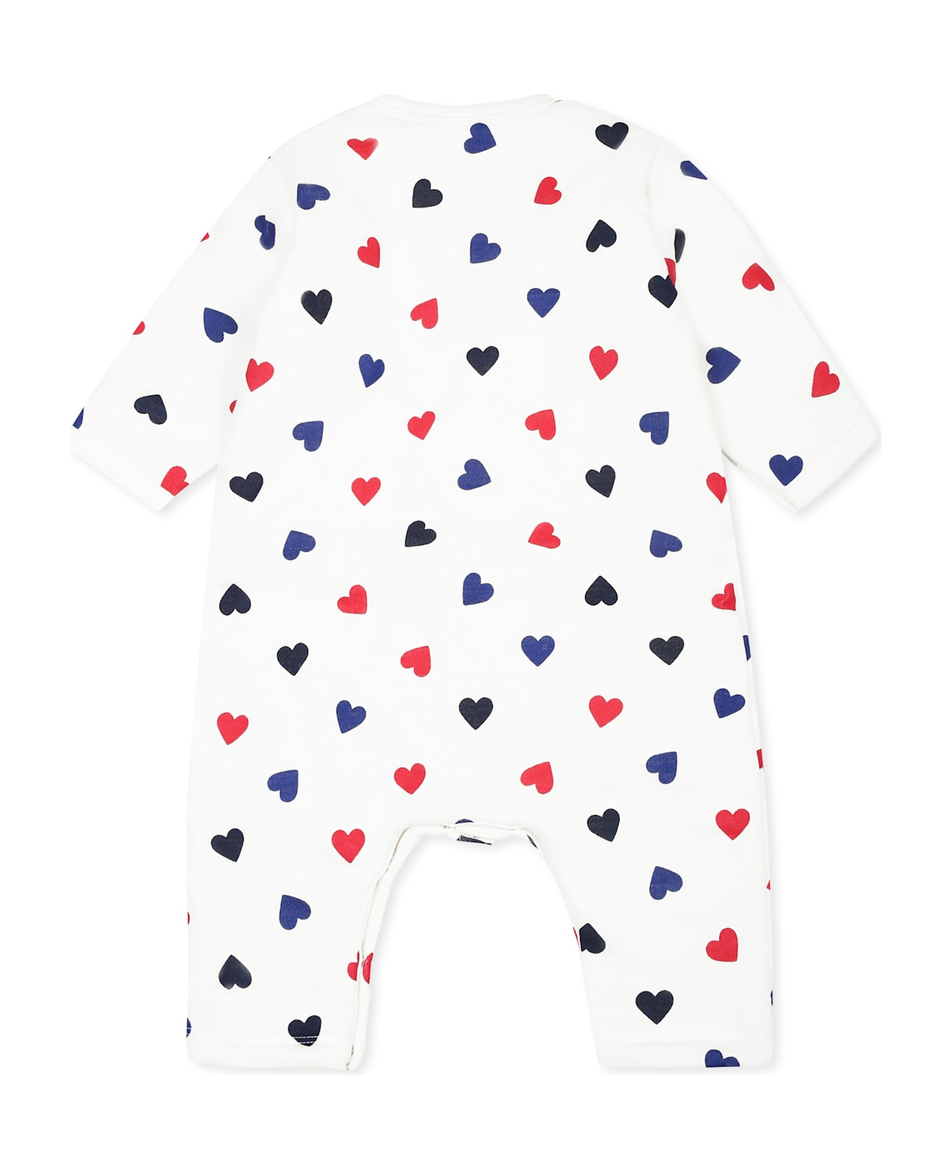 Petit Bateau White Babygrow For Babykids With Hearts - White