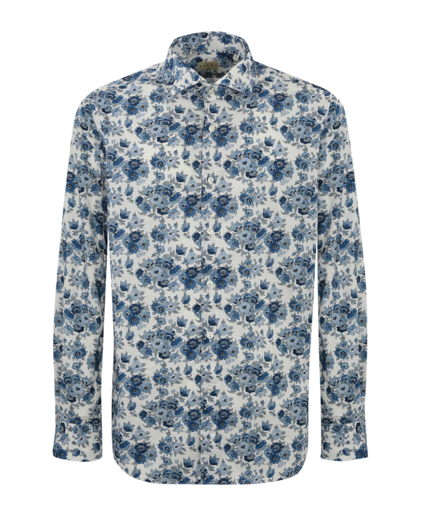 Xacus Floral Cotton Shirt - Bianco/blu