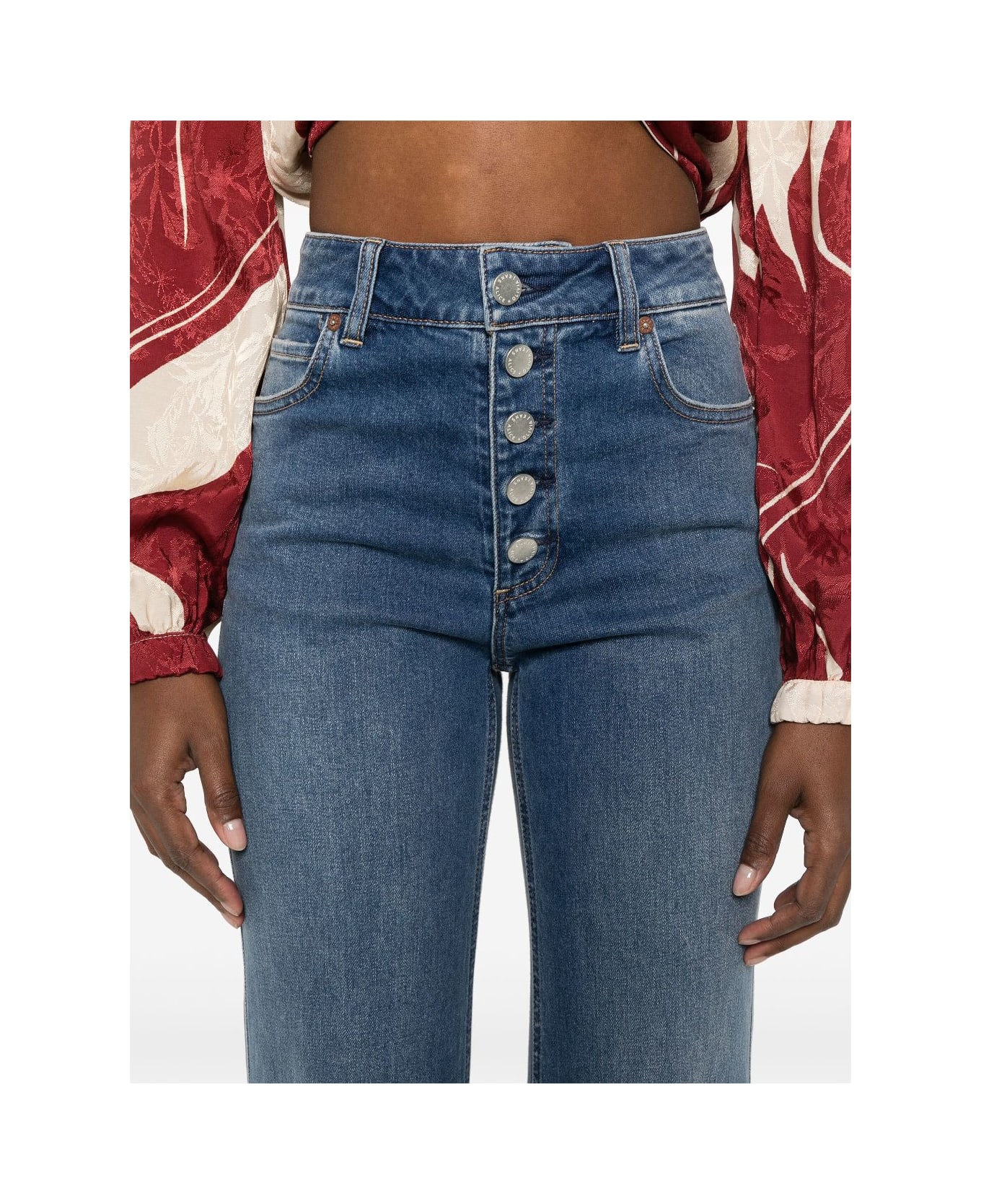 Alice + Olivia Missa Denim Cotton Jeans - Blue