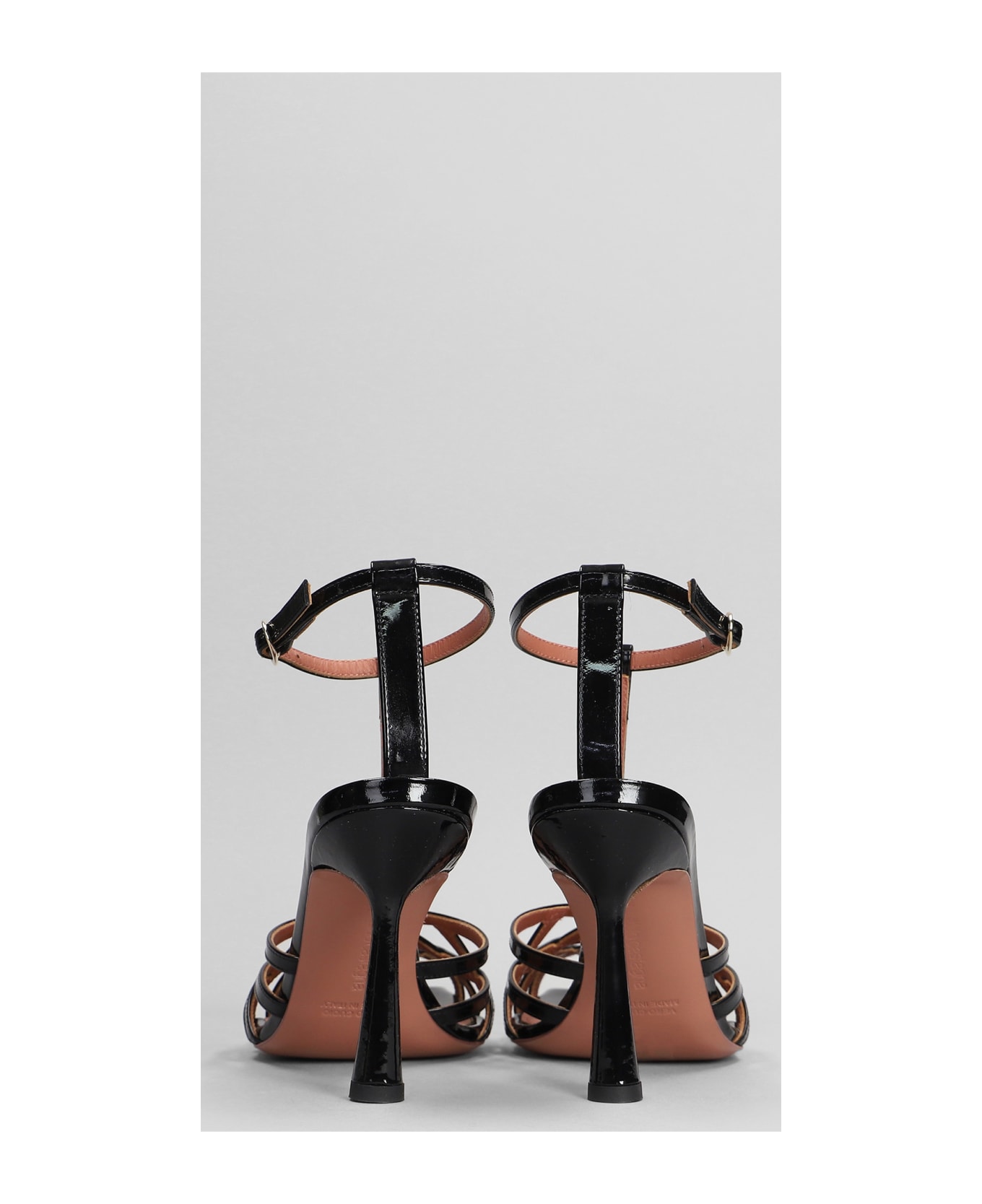 Aldo Castagna Lidia Sandals In Black Patent Leather - black