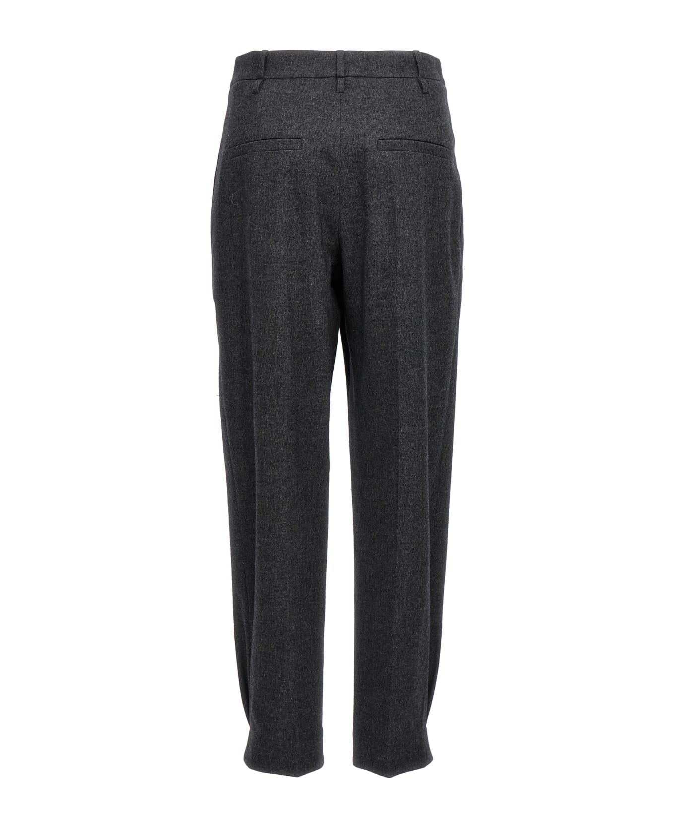 Brunello Cucinelli 'monile' Flannel Pants - Dark Grey