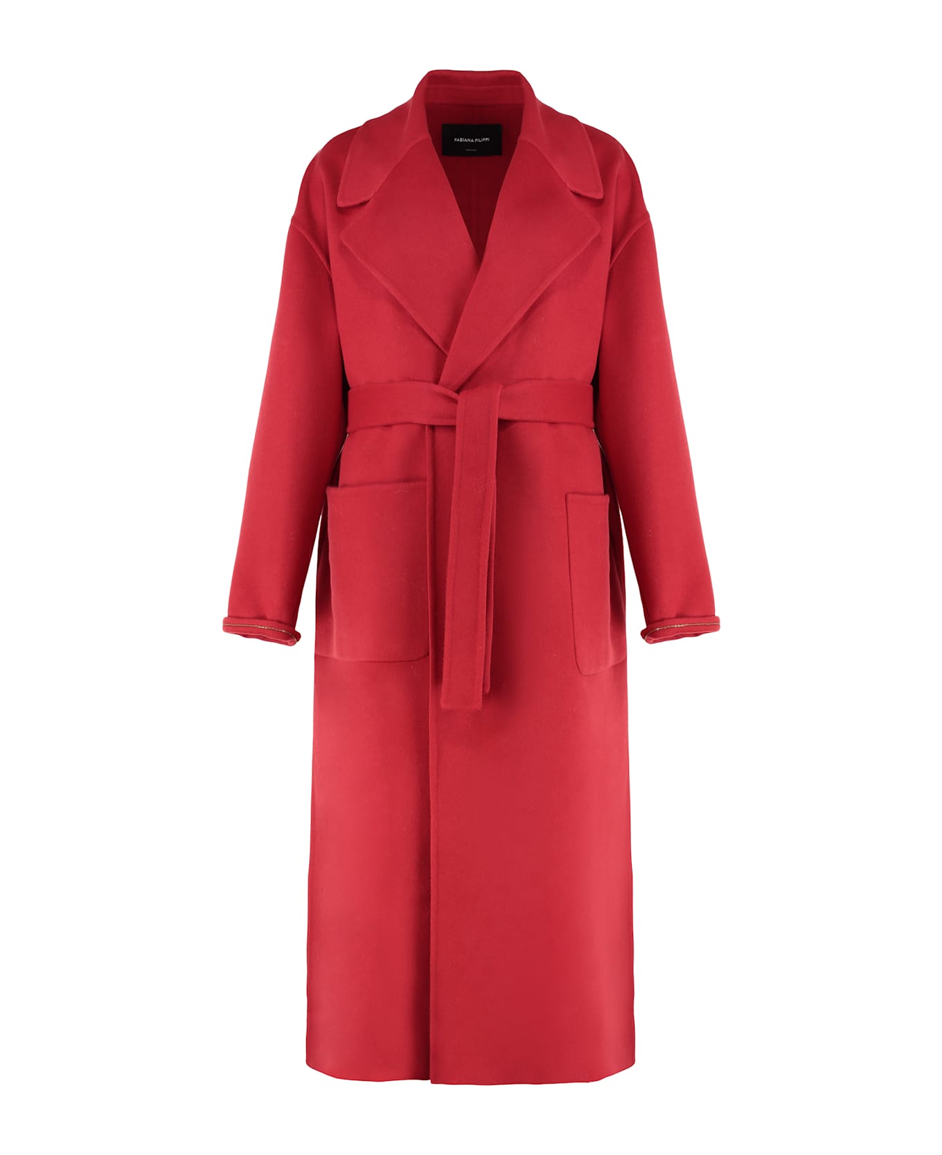 Fabiana Filippi Coat In Double Wool And Cashmere - red