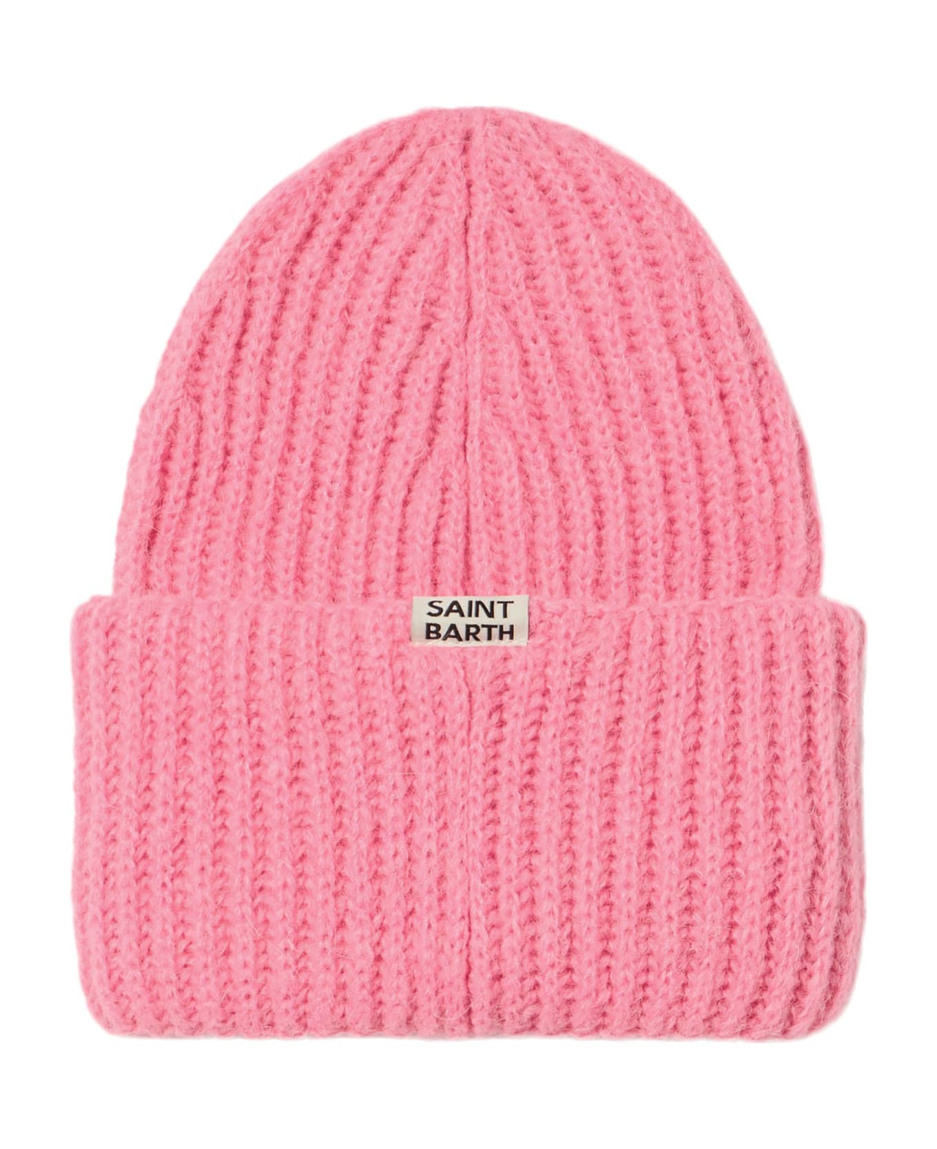 MC2 Saint Barth Girl Brushed And Ultra Soft Beanie With Apres Chic Embroidery - PINK