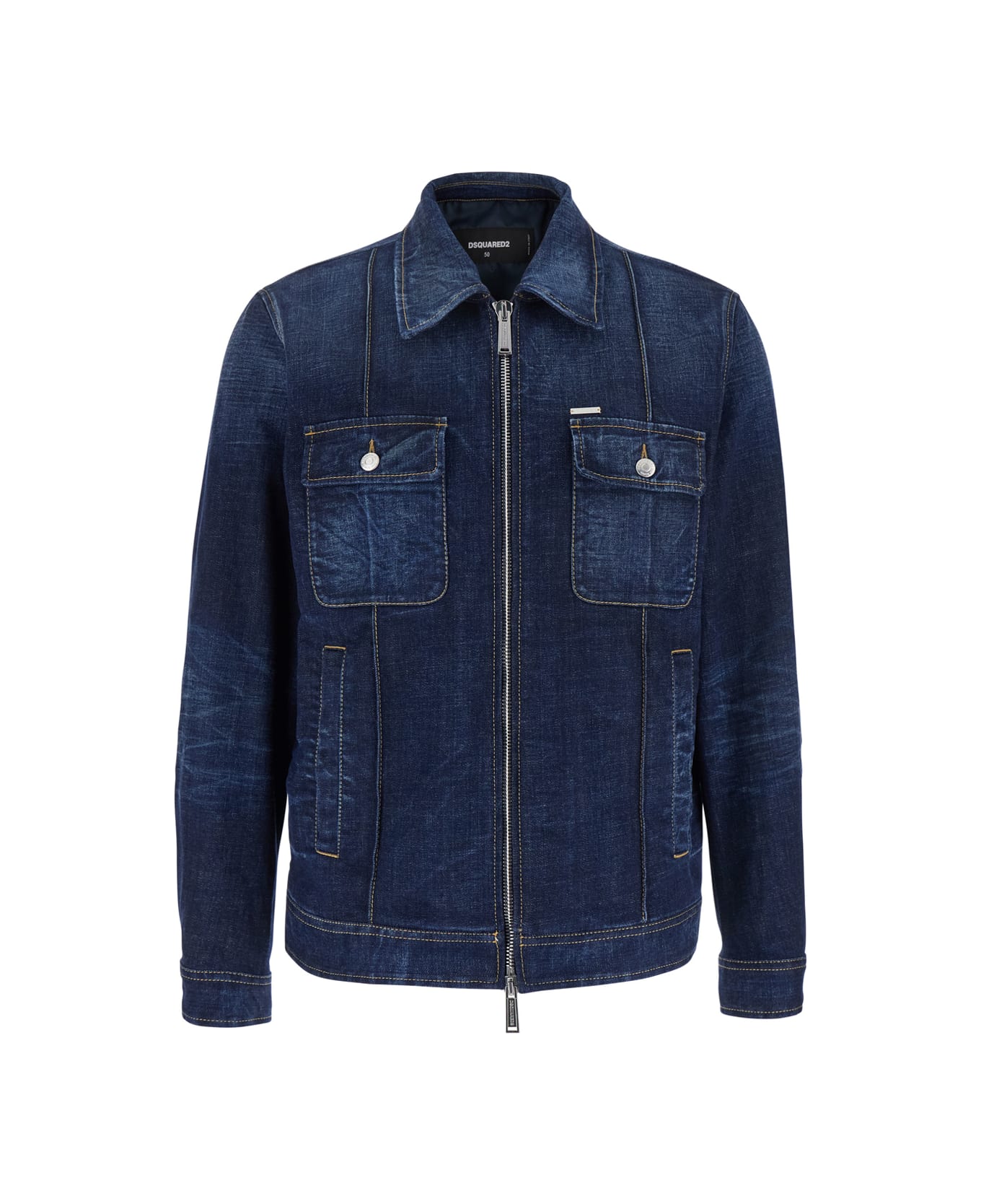 Dsquared2 Denim Pea Jacket - Blu