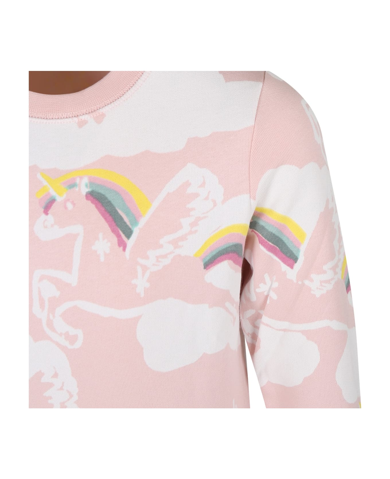 Stella McCartney Kids Pink Suit For Girl With Unicorn - Pink