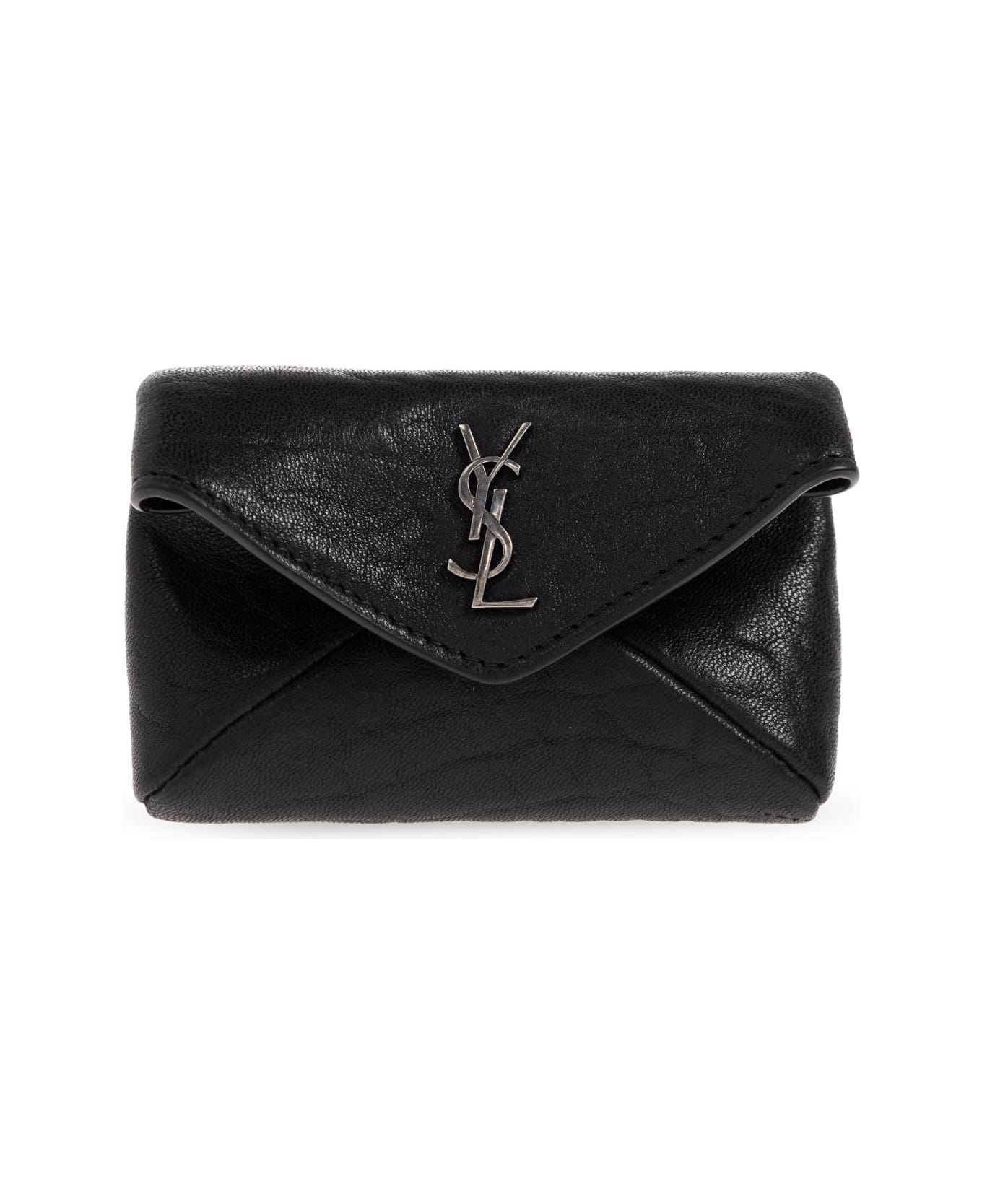 Saint Laurent Leather Key Case - BLACK