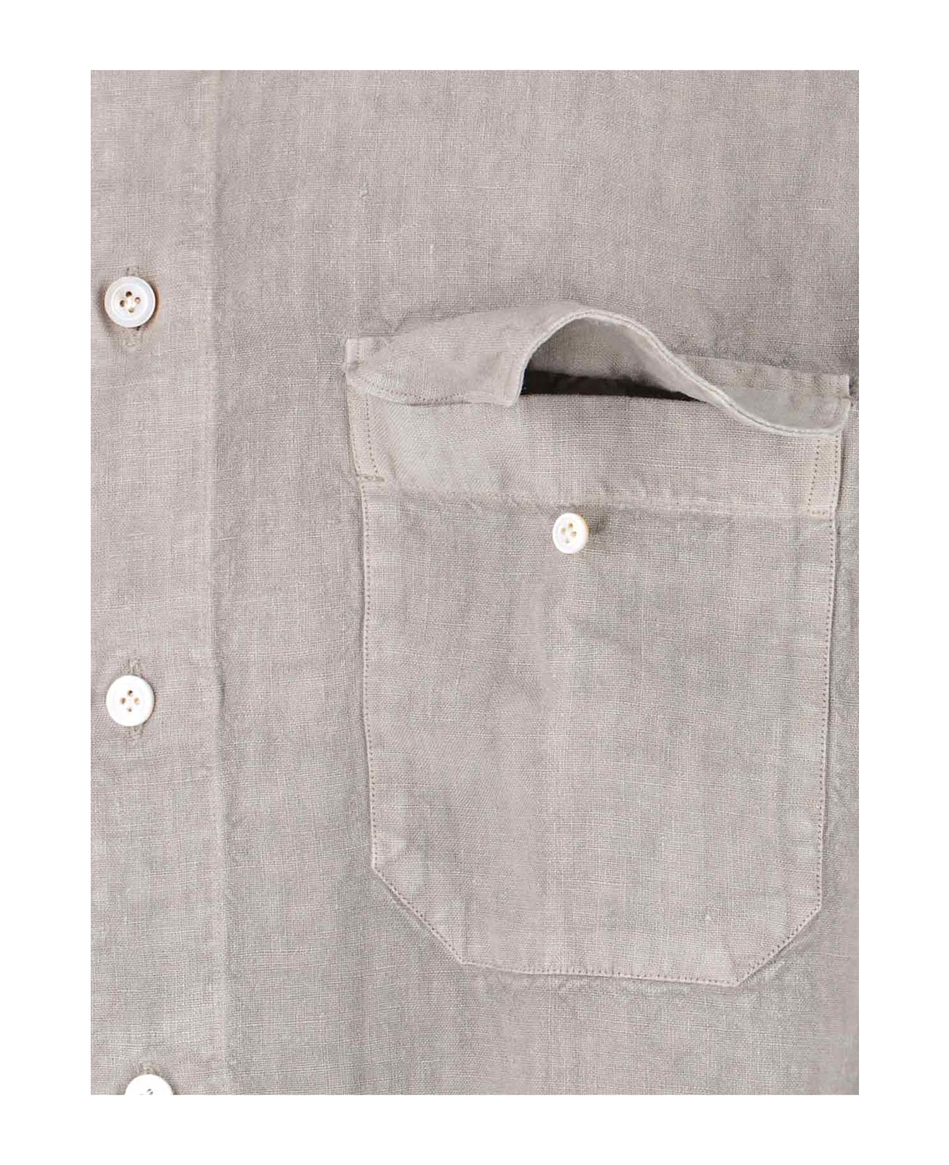 Finamore 
salina
 Linen Sports Shirt - Beige