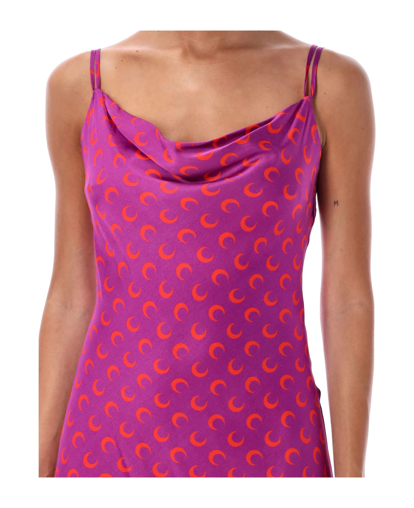 Marine Serre Moon Flou Long Slip Dress - PURPLE ワンピース＆ドレス