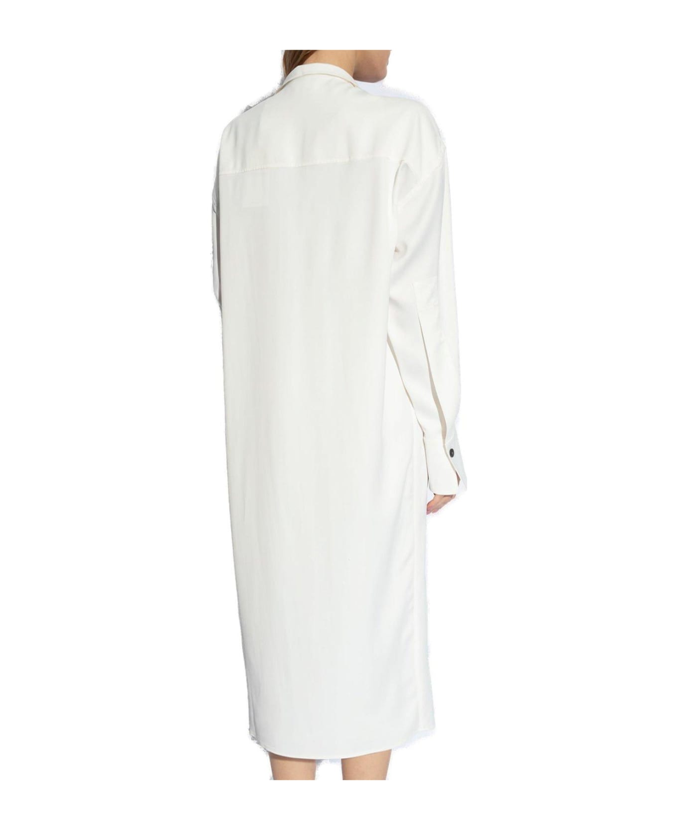 Ferragamo V-neck Shirt Dress - White